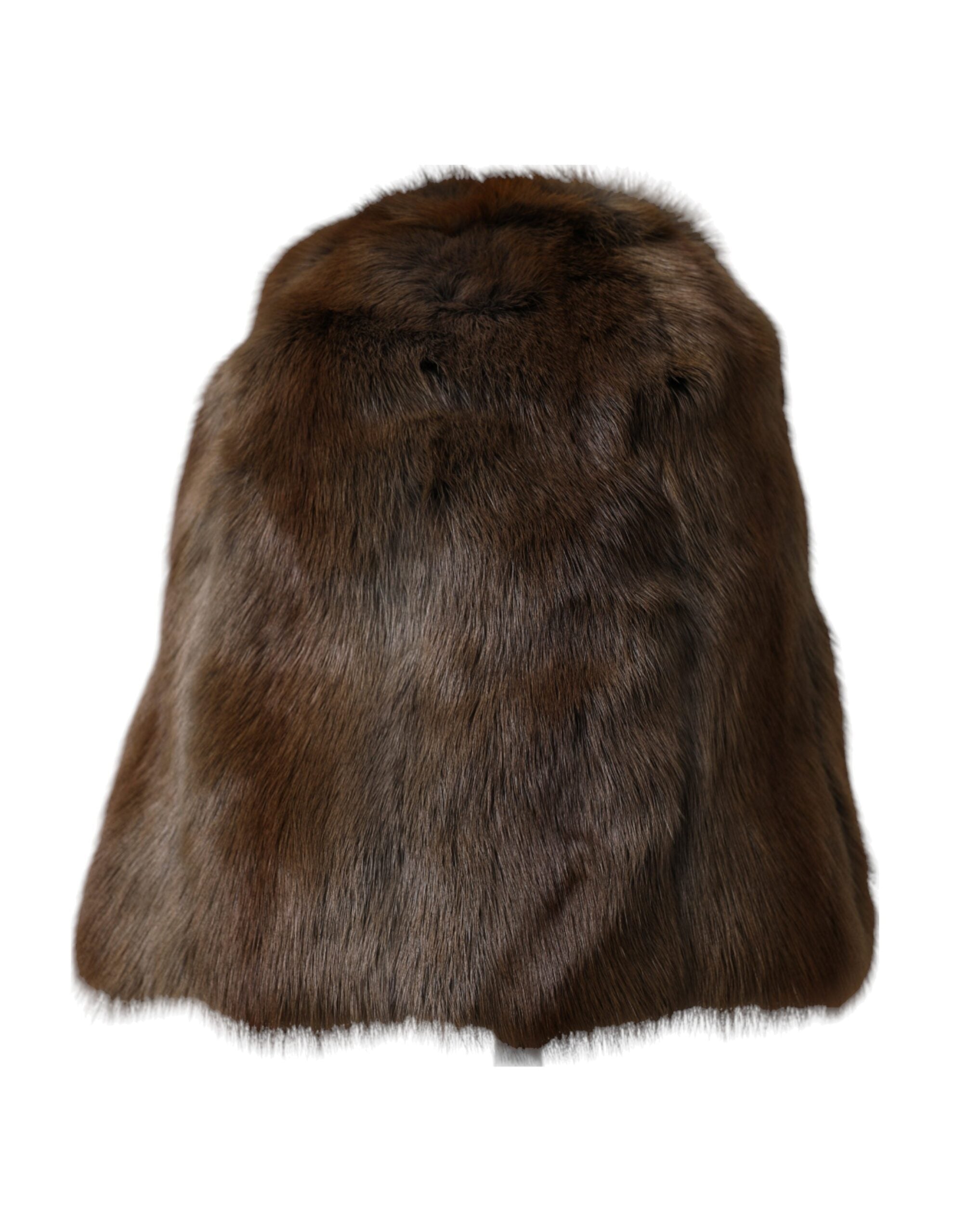 Brown Weasel Fur Womens Cashmere Hat Beanie - ventzia