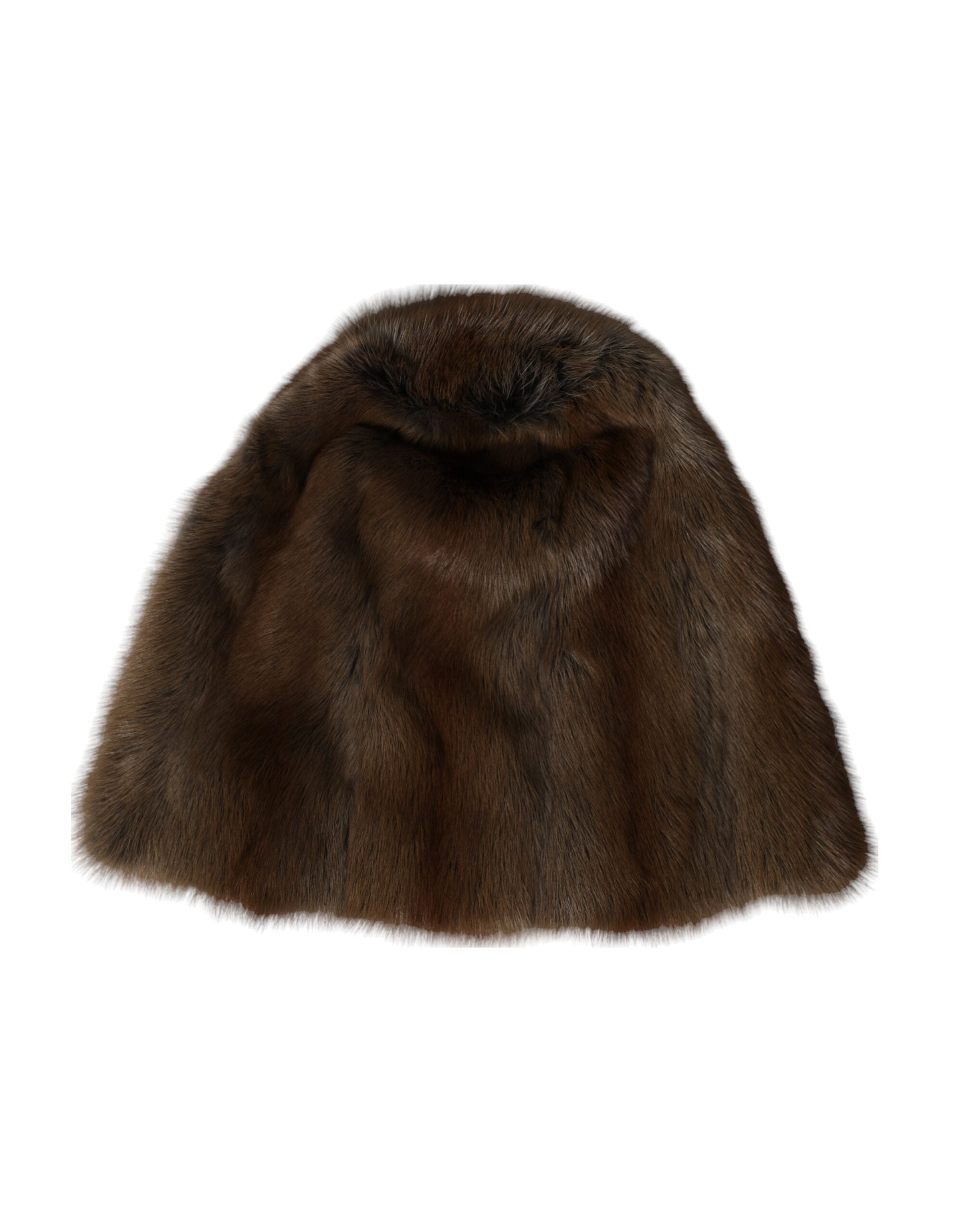 Brown Weasel Fur Womens Cashmere Hat Beanie - ventzia