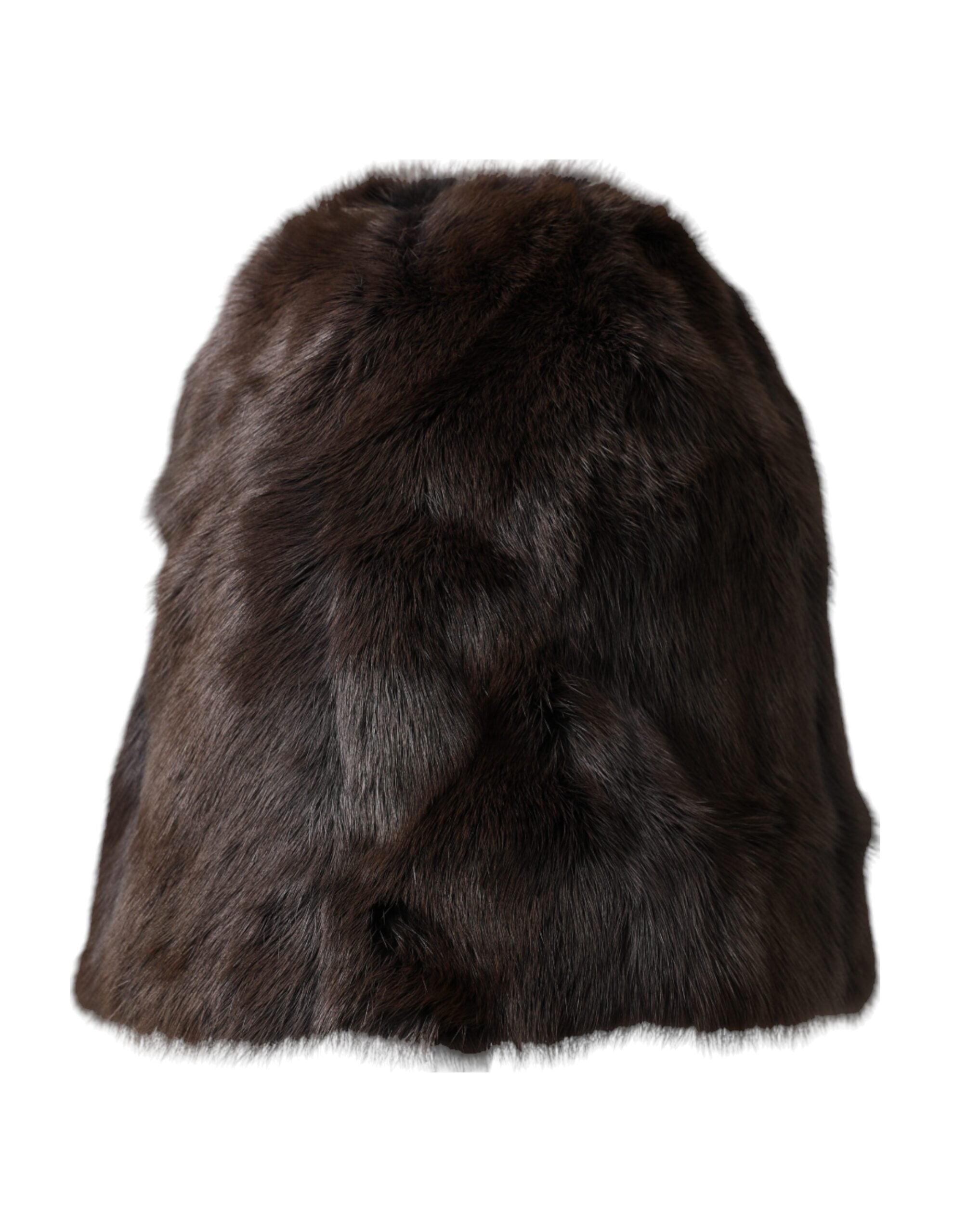 Brown Weasel Fur Womens Cashmere Hat Beanie - ventzia