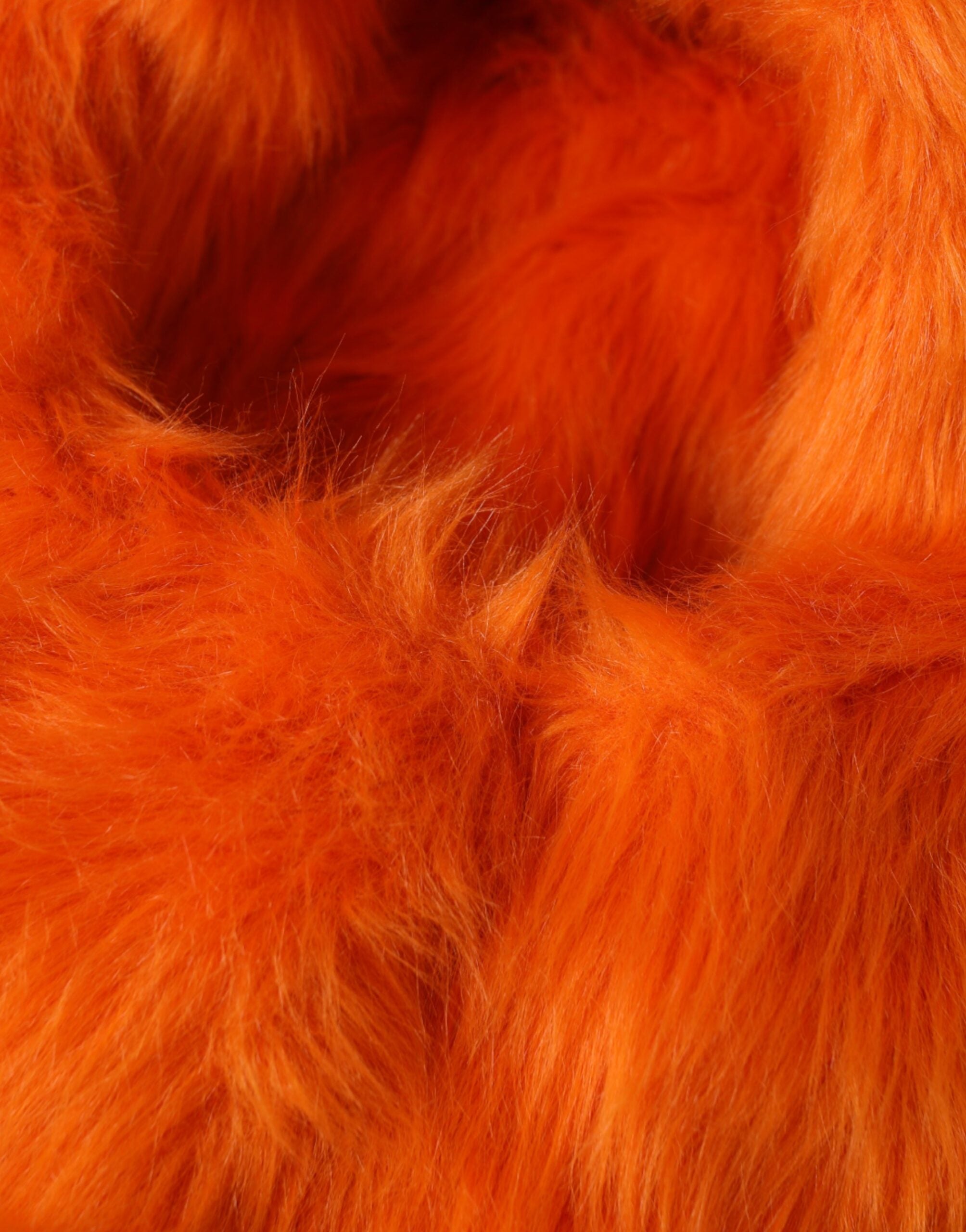 Orange Faux Fur Whole Head Wrap Hat - ventzia