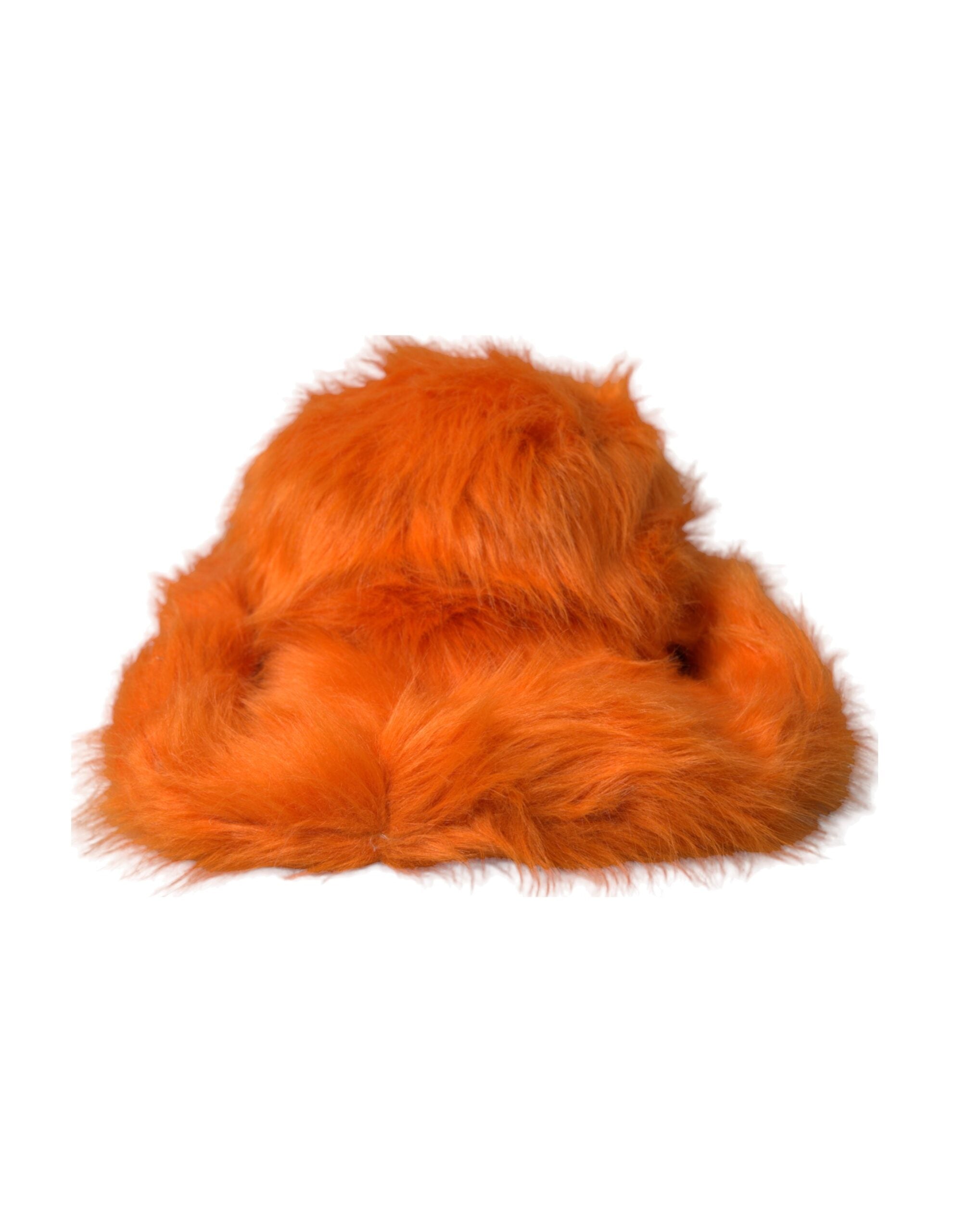 Orange Faux Fur Polyester Fedora Hat - ventzia