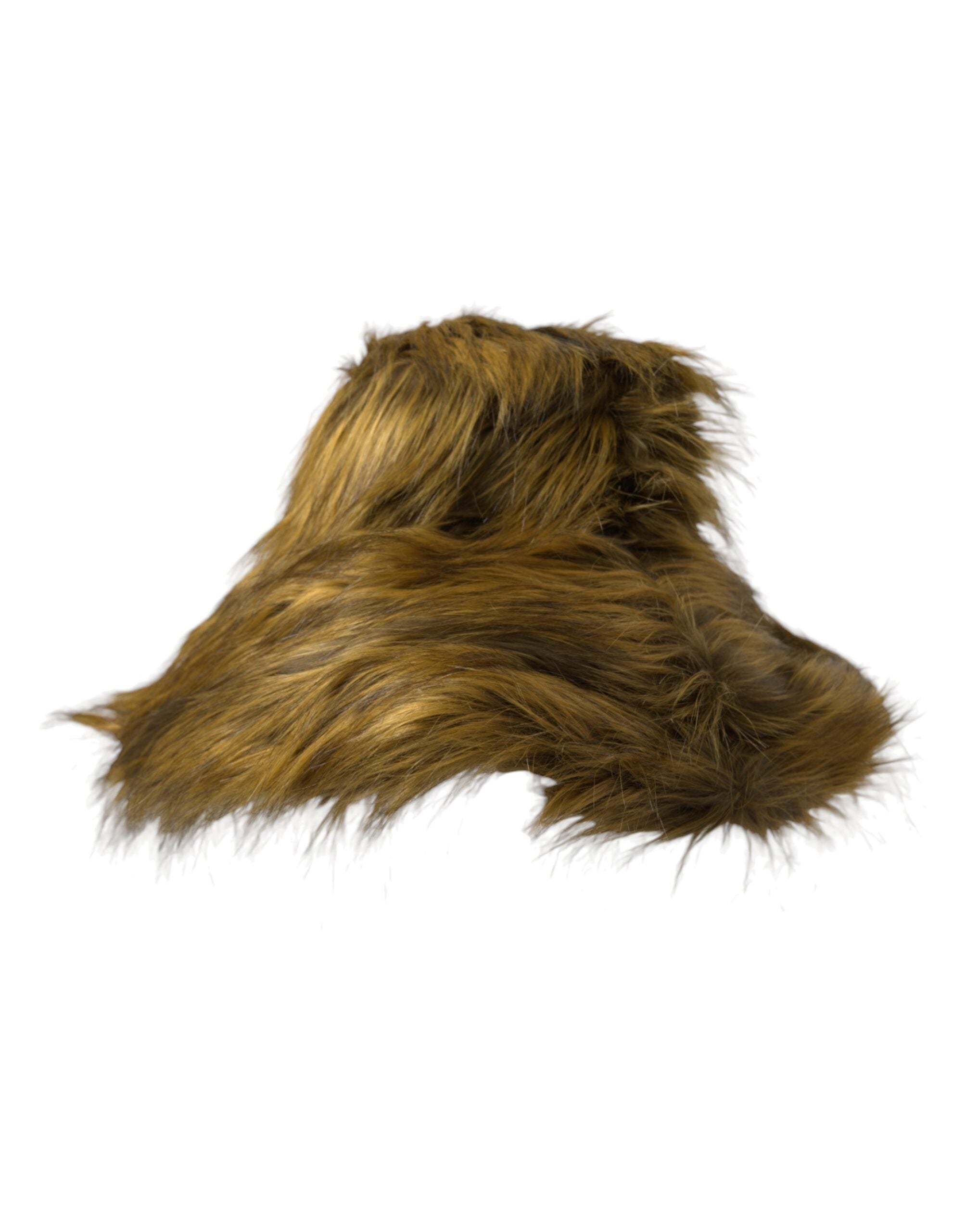 Brown Modacrylic Faux Fur Bucket Hat - ventzia