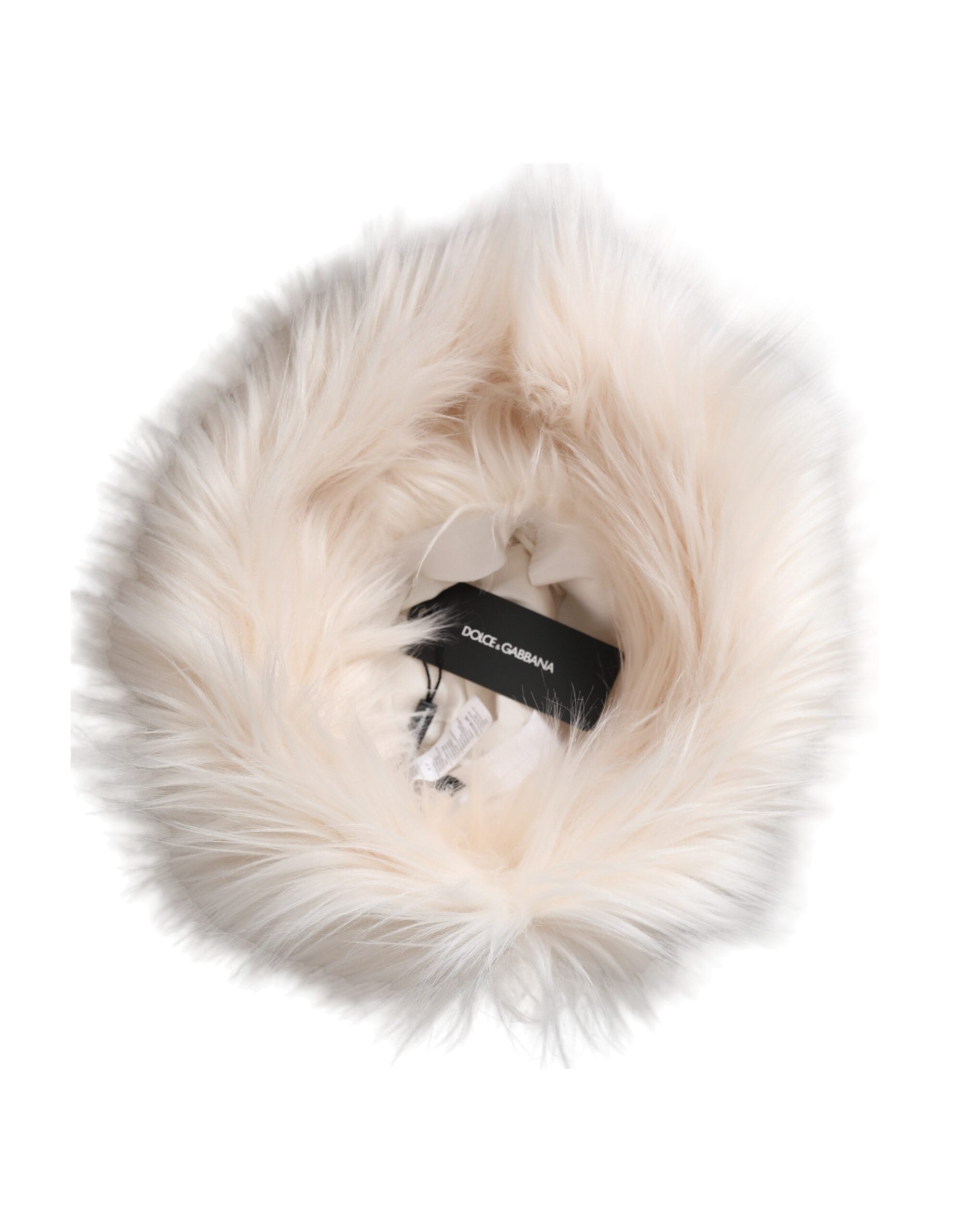 White Acrylic Fur Womens Bucket Hat - ventzia