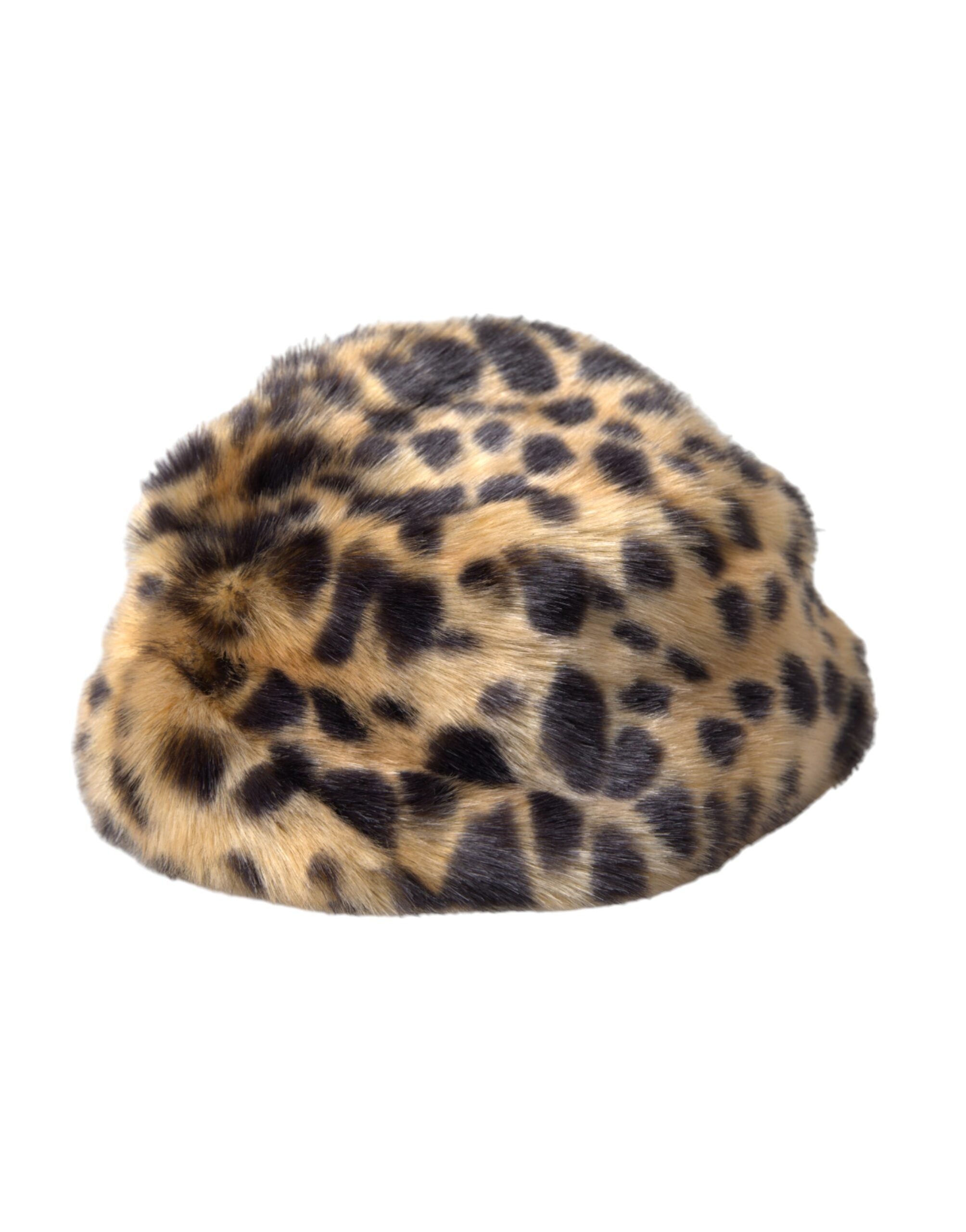 Brown Leopard Fur Women Bucket Hat - ventzia