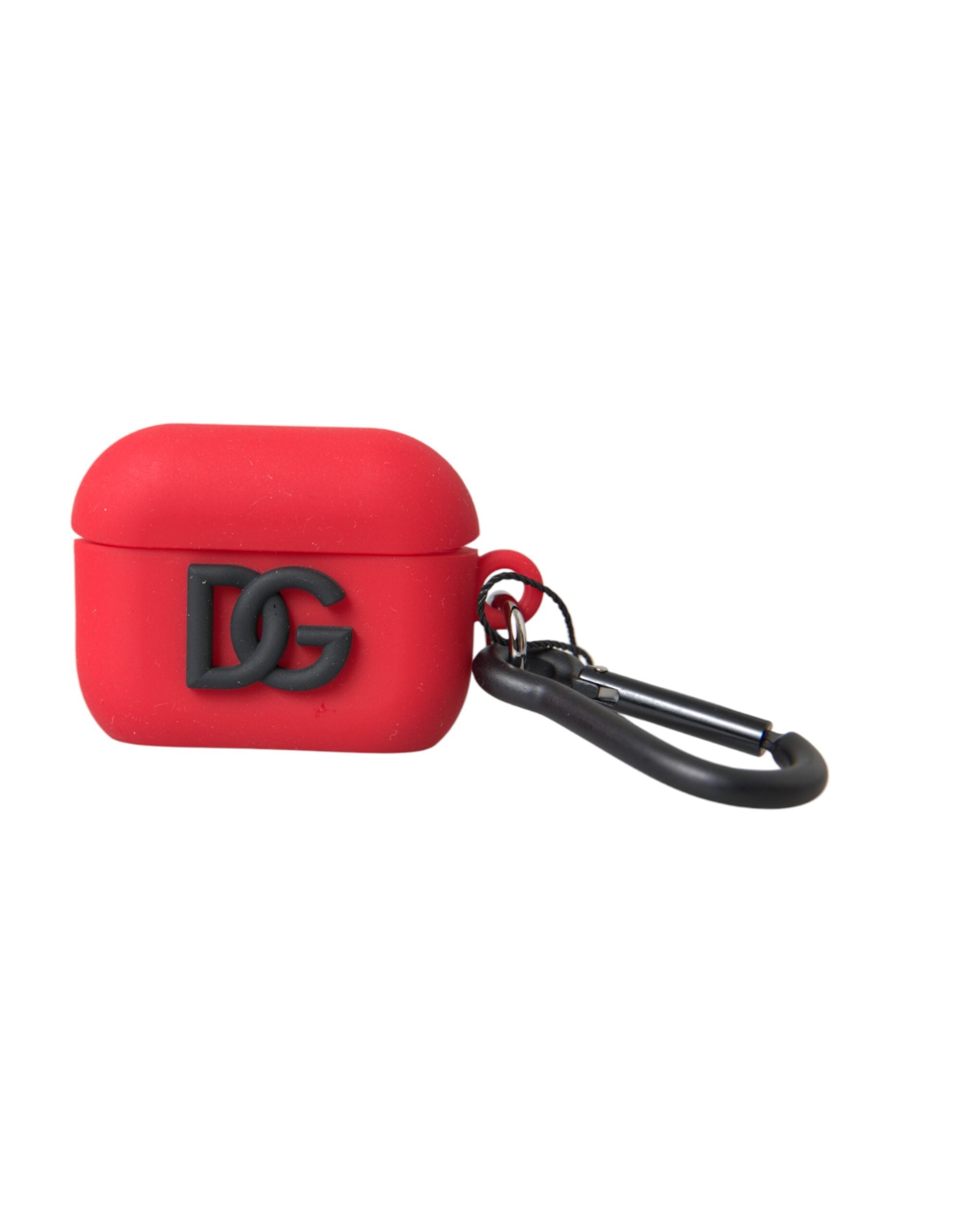Red Silicone Rubber Logo Embossed Airpods Case - ventzia