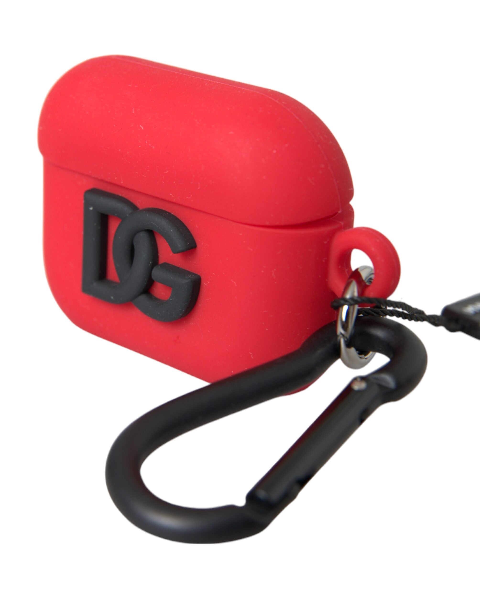 Red Silicone Rubber Logo Embossed Airpods Case - ventzia