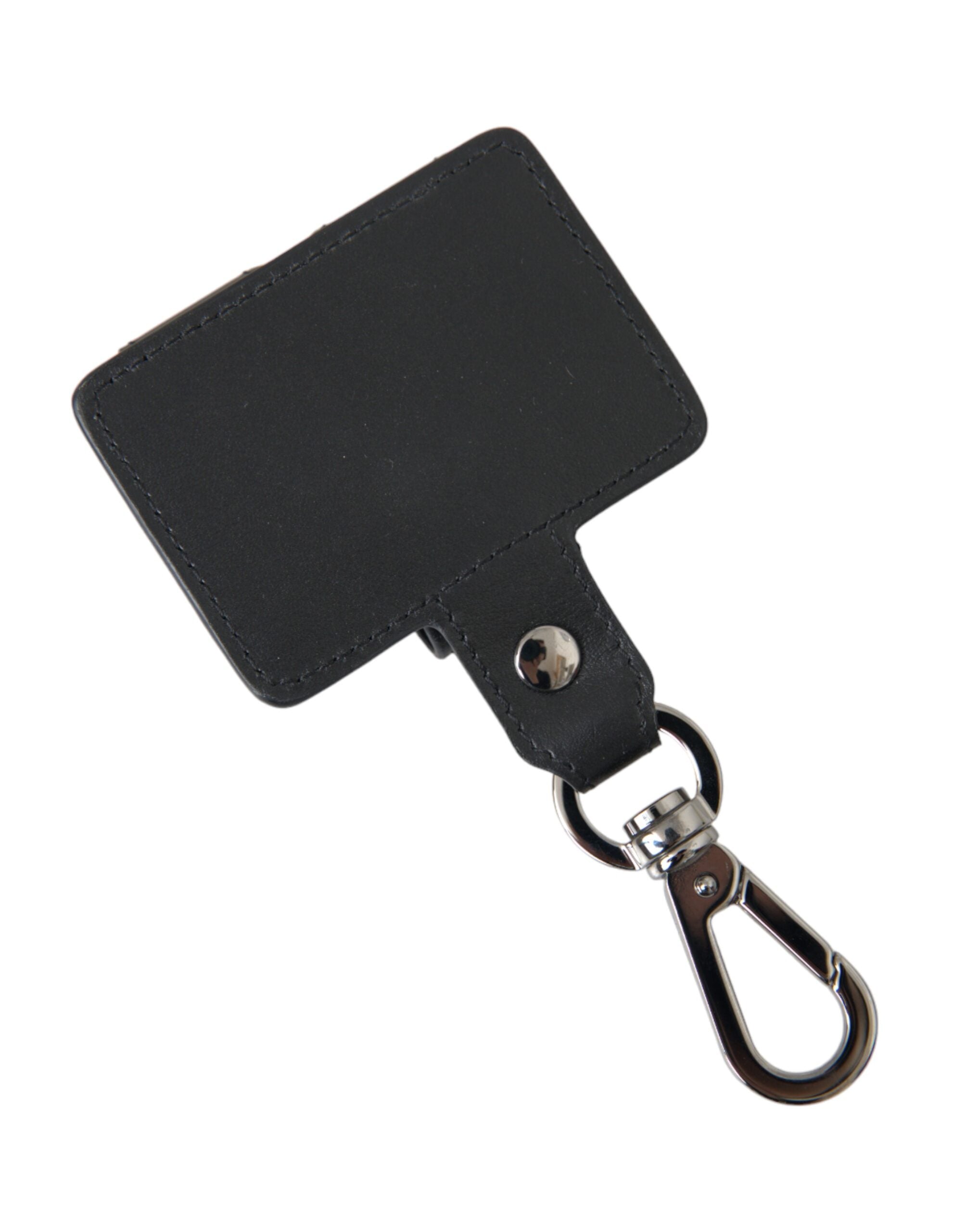 Black Plain Leather Silver Metal Airpods Case - ventzia