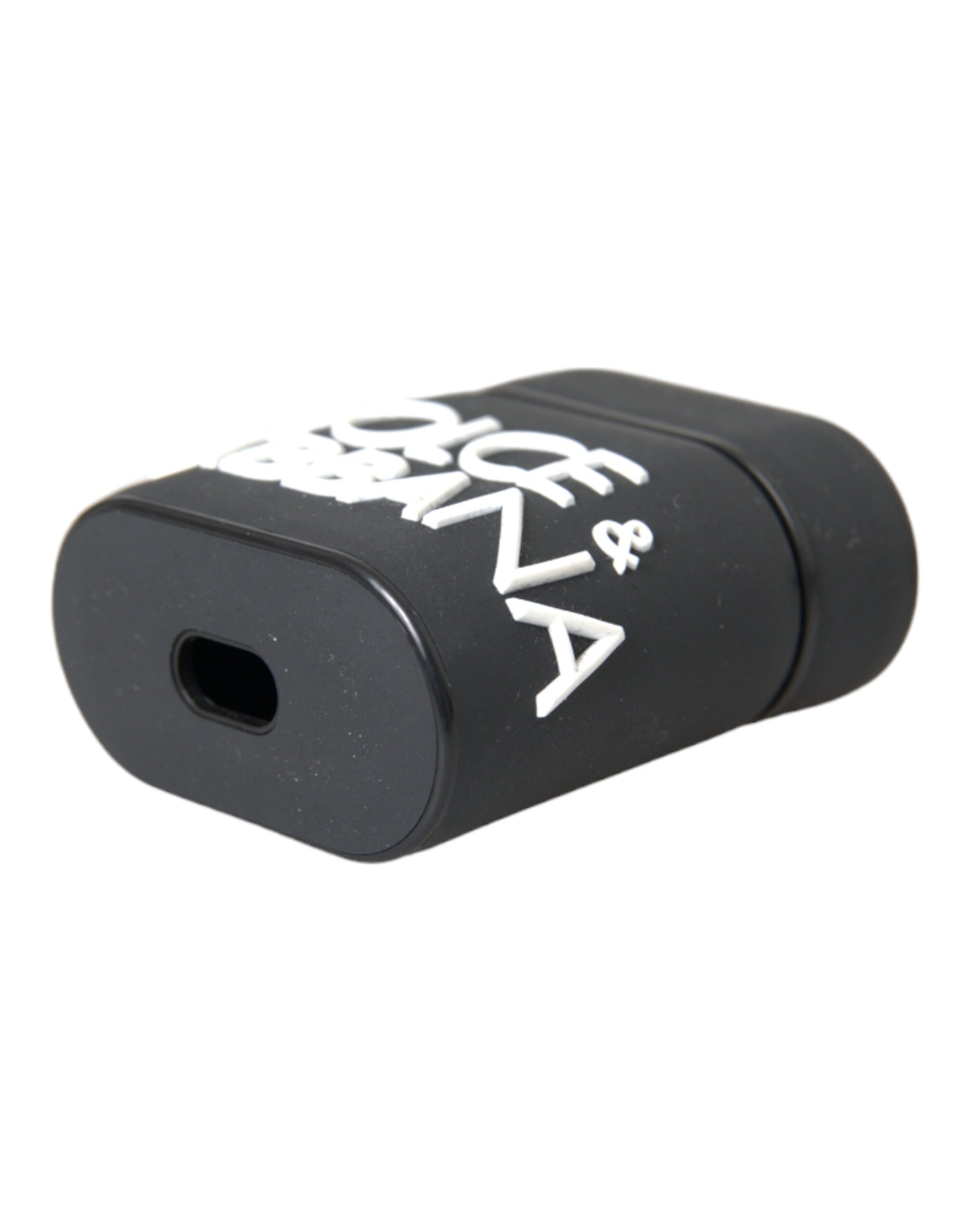 Black White Silicone Embossed Logo Airpods Case - ventzia