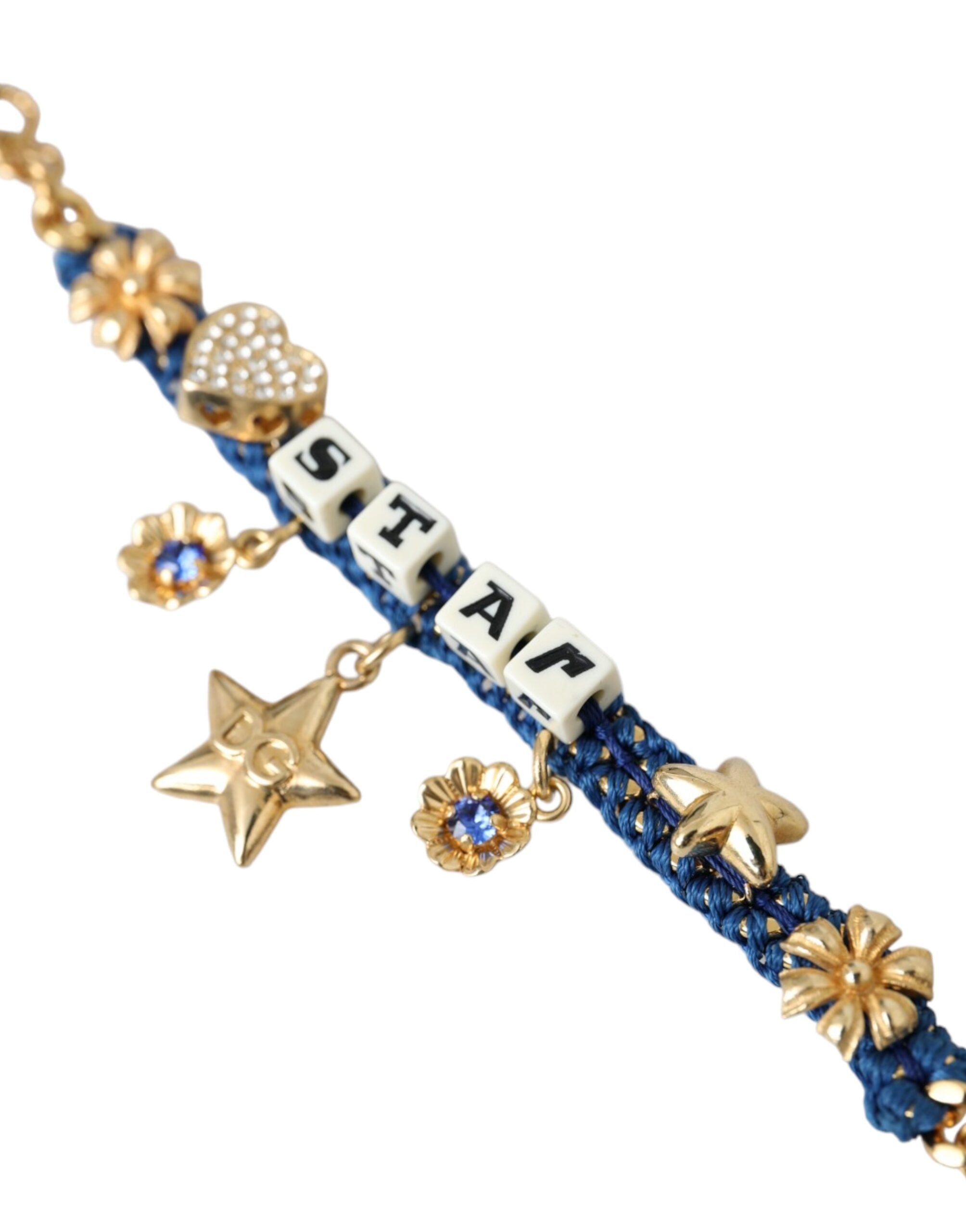 Gold Tone Brass Chain Star Fashion Bracelet - ventzia