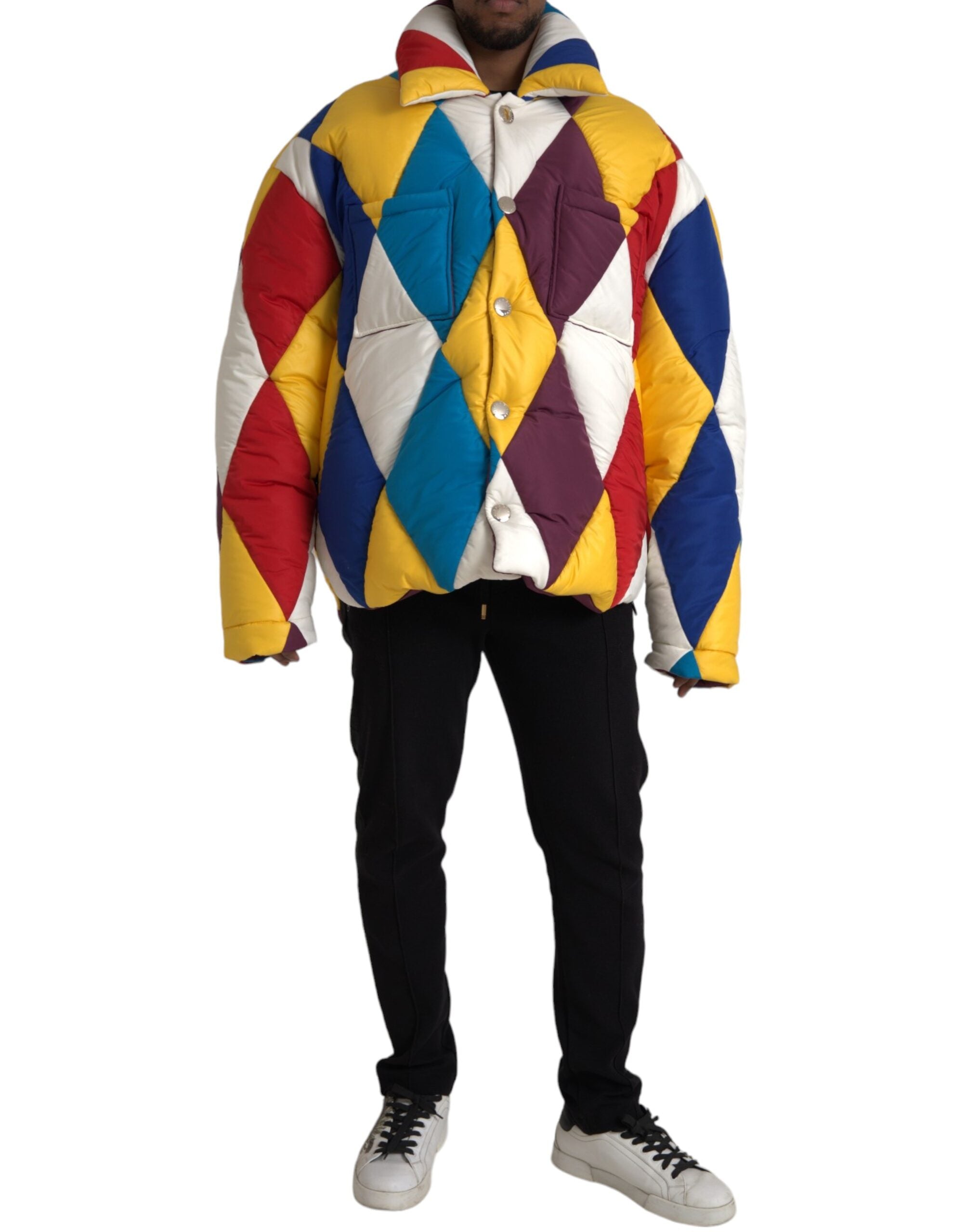 Multicolor Windbreaker Puffer Jacket Men - ventzia