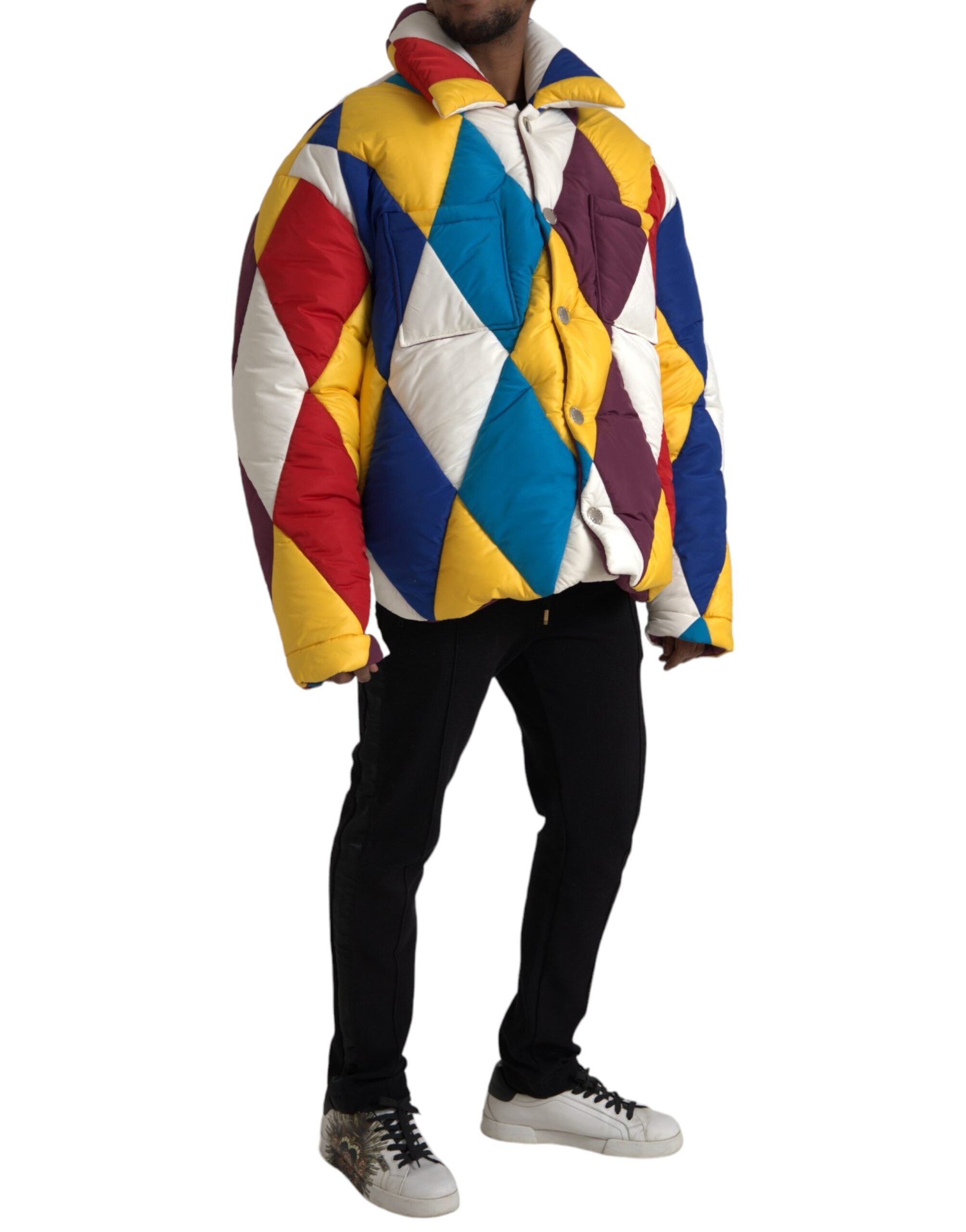 Multicolor Windbreaker Puffer Jacket Men - ventzia