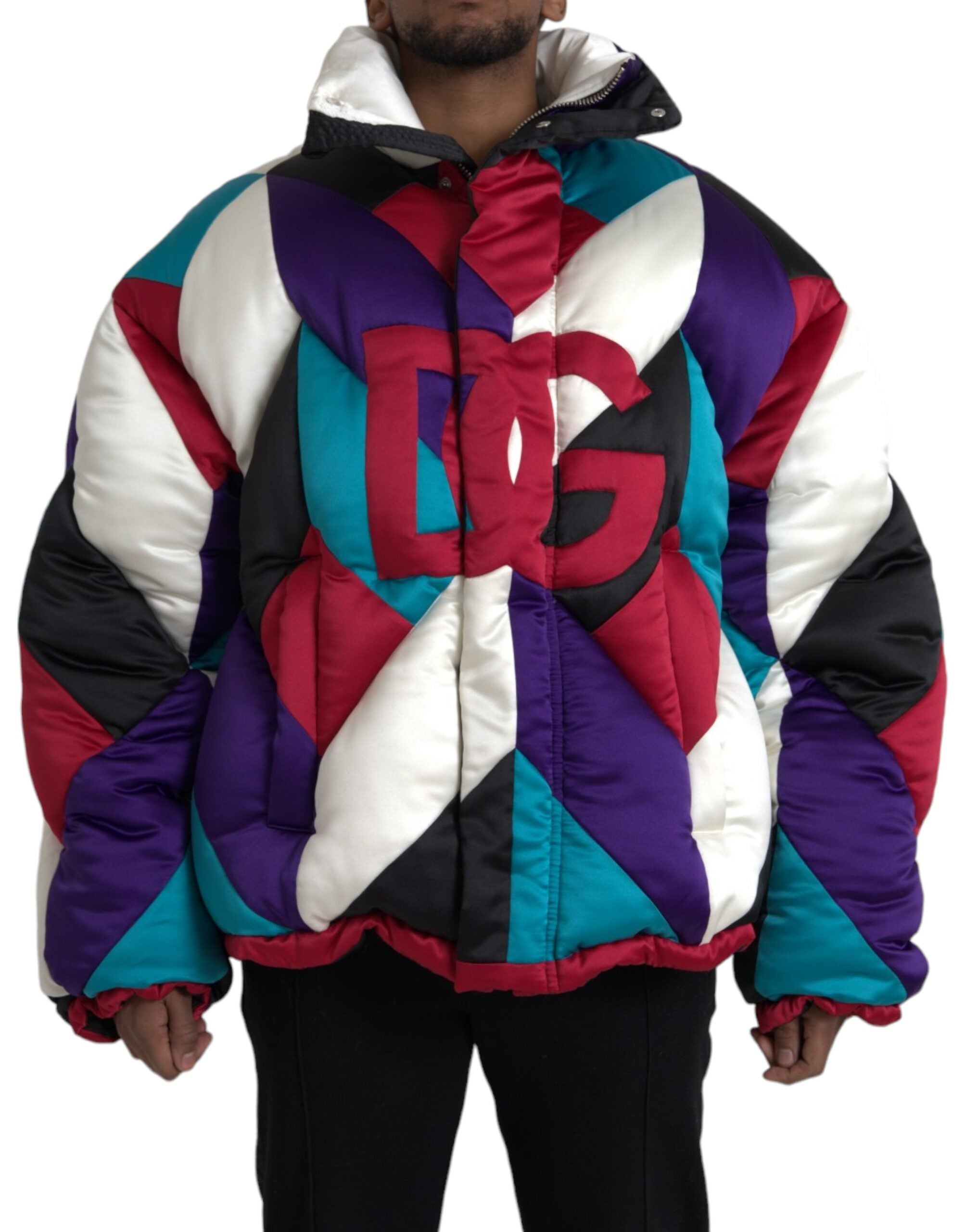 Multicolor Logo Windbreaker Puffer Jacket - ventzia