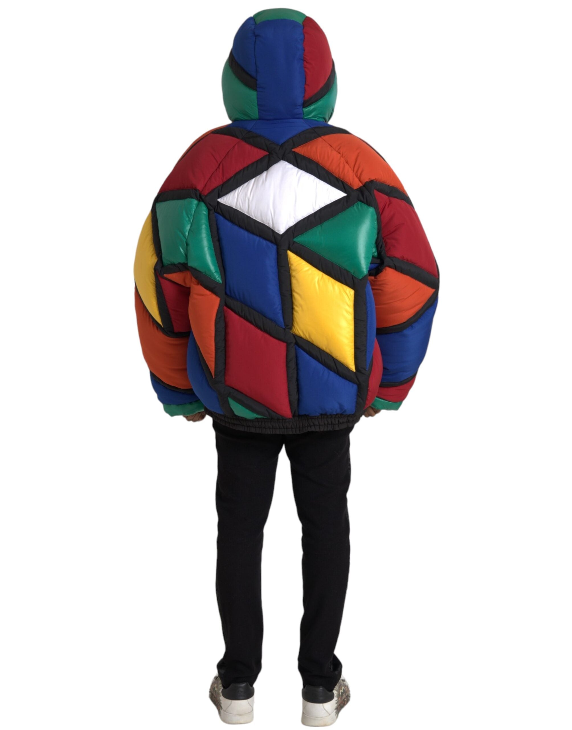 Multicolor Quilted Hooded Puffer Jacket - ventzia