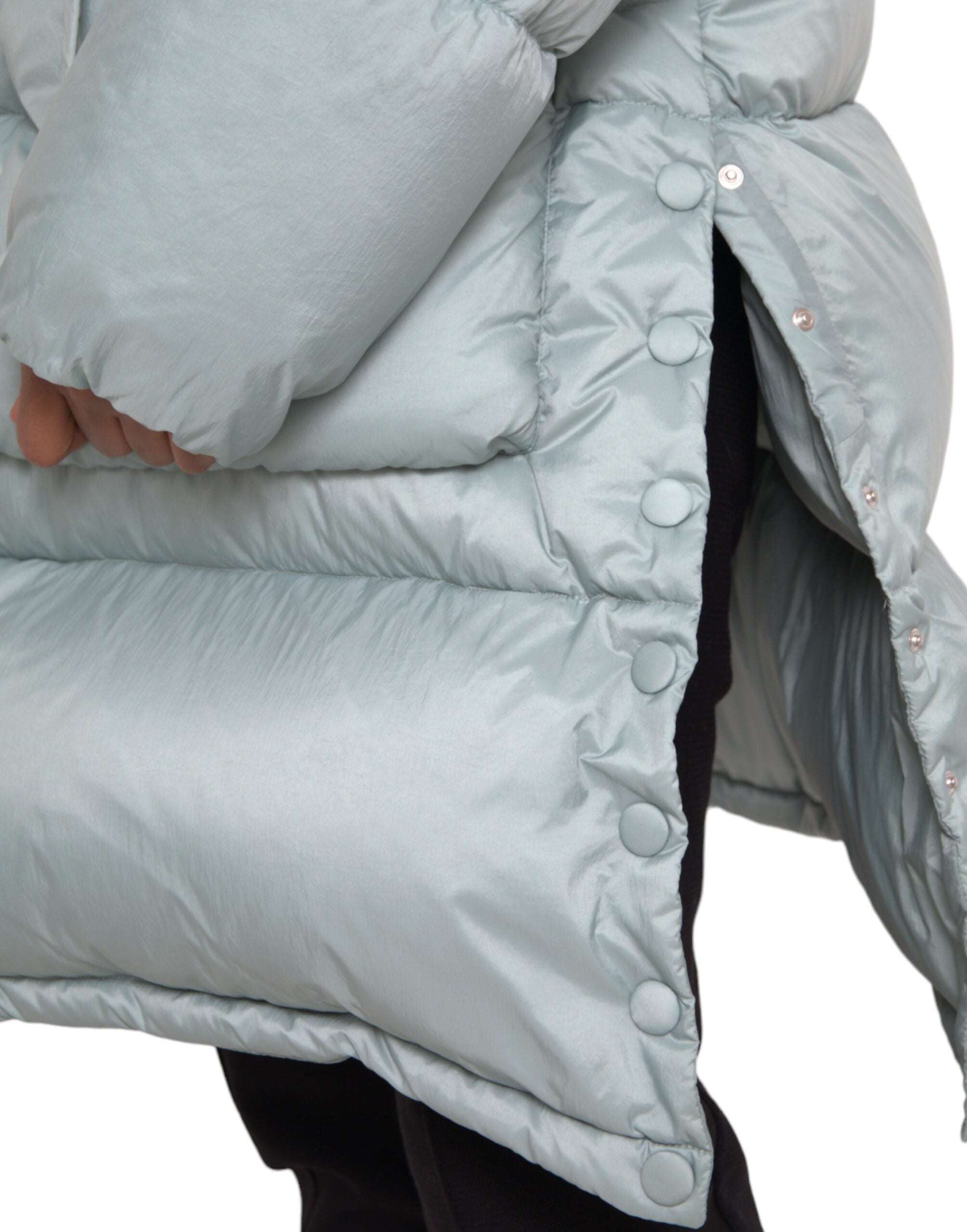 Light Blue Quilted Hooded Puffer Jacket Men - ventzia