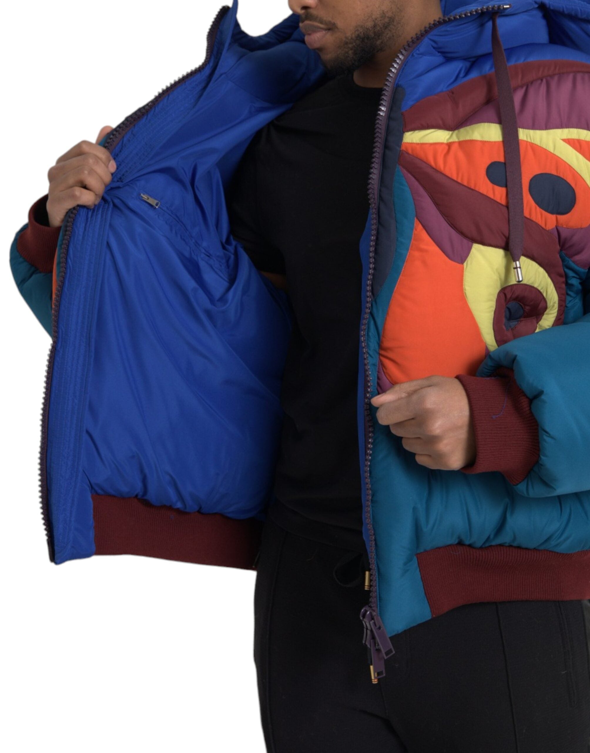 Multicolor Butterfly Hooded Puffer Jacket - ventzia
