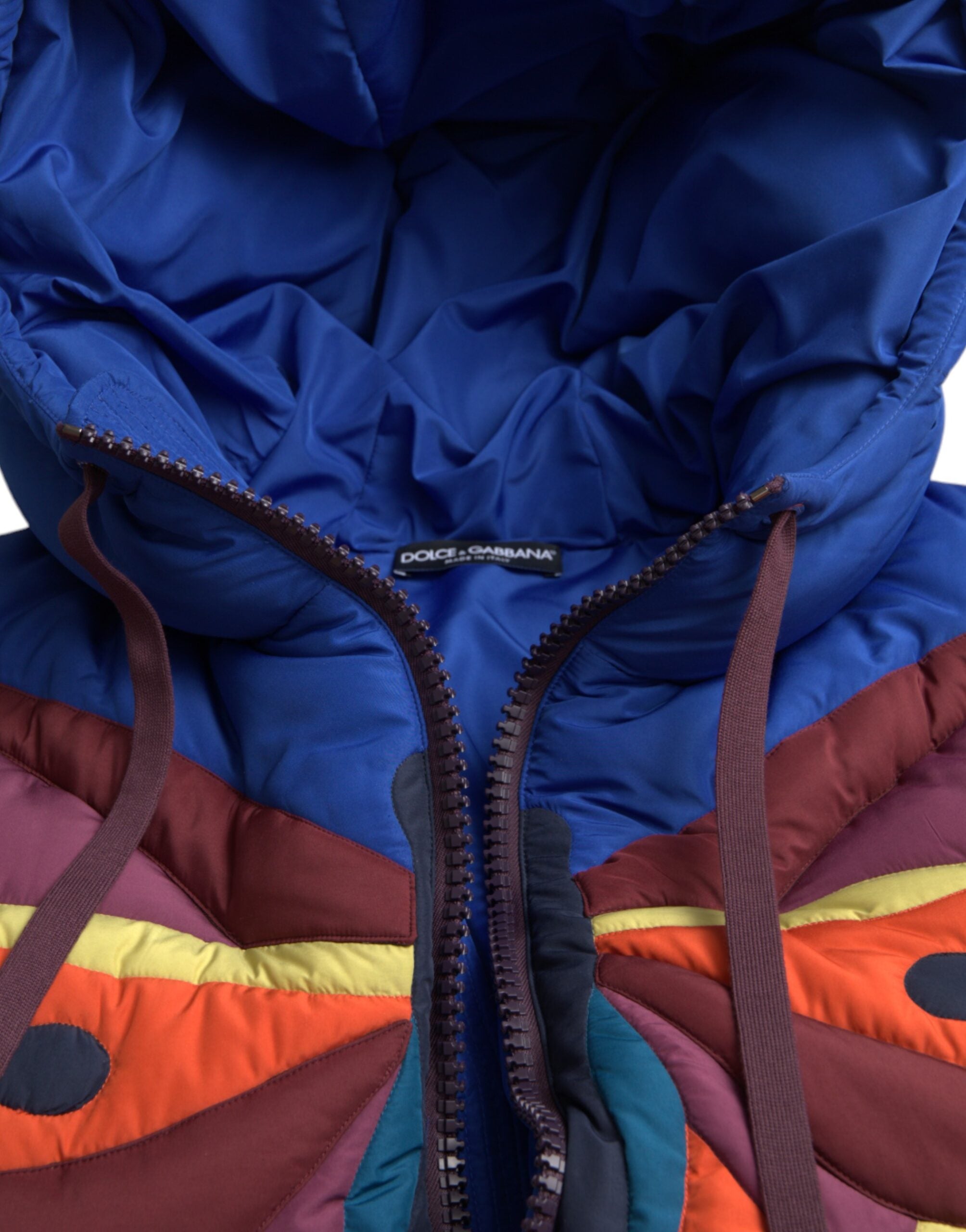 Multicolor Butterfly Hooded Puffer Jacket - ventzia