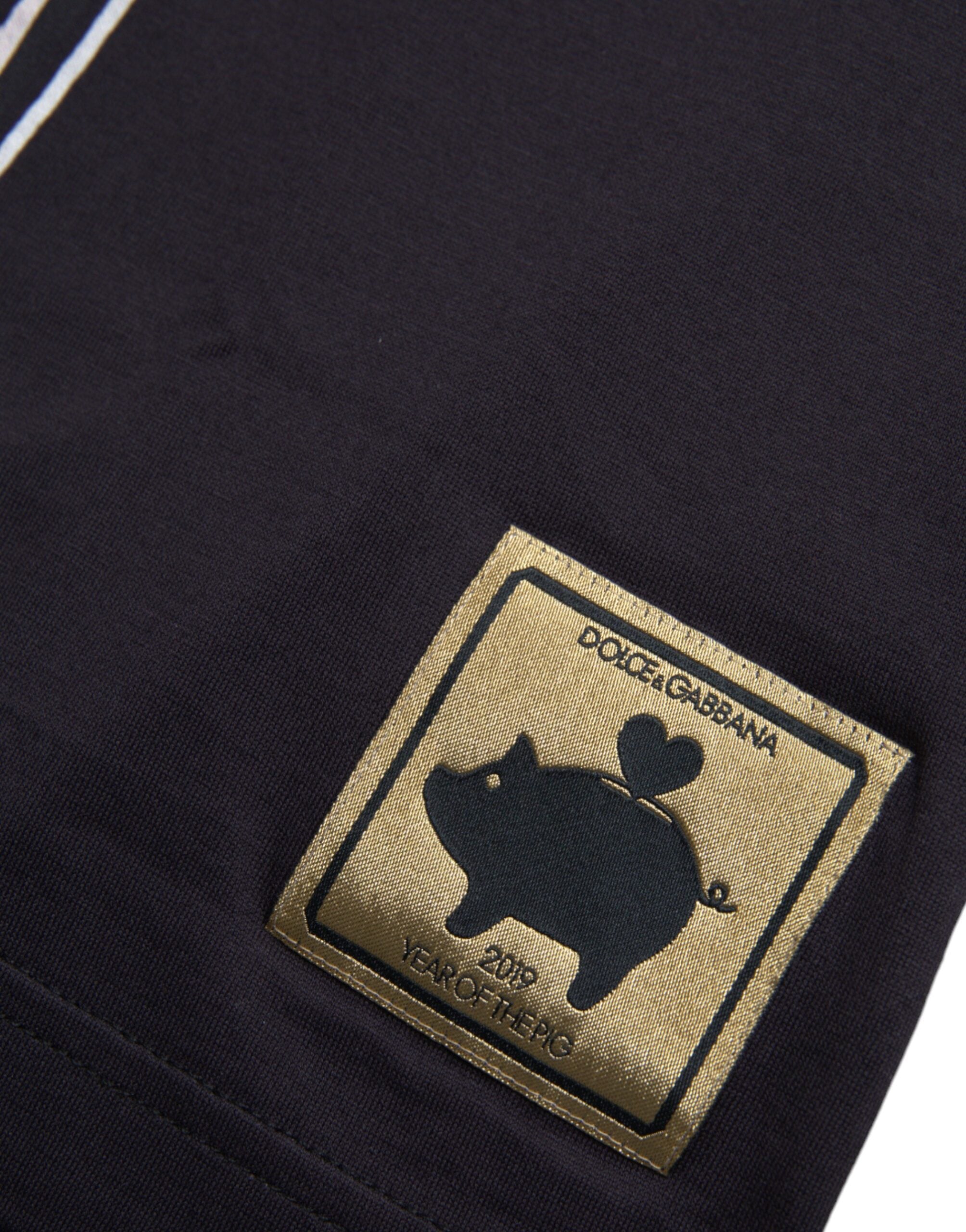 Black Cotton 2019 Year of the Pig T-shirt - ventzia