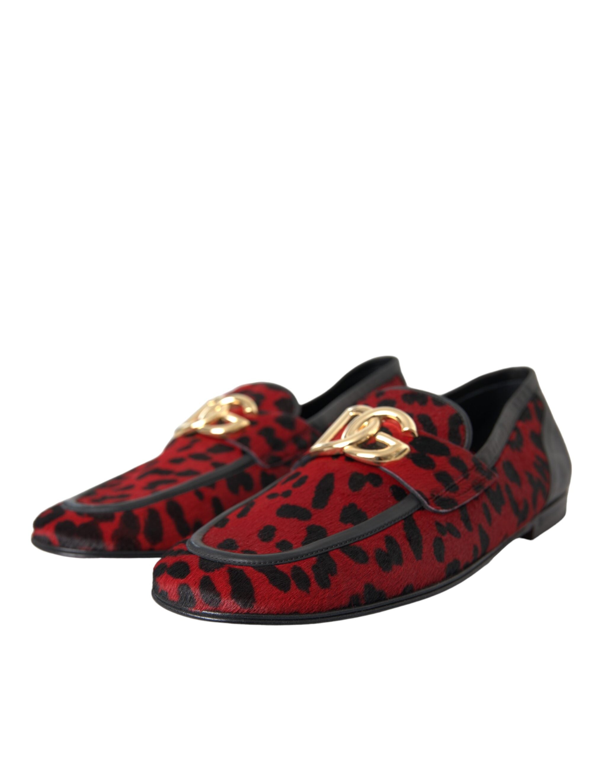 Red Black Leopard DG Loafers Formal Men Shoes - ventzia