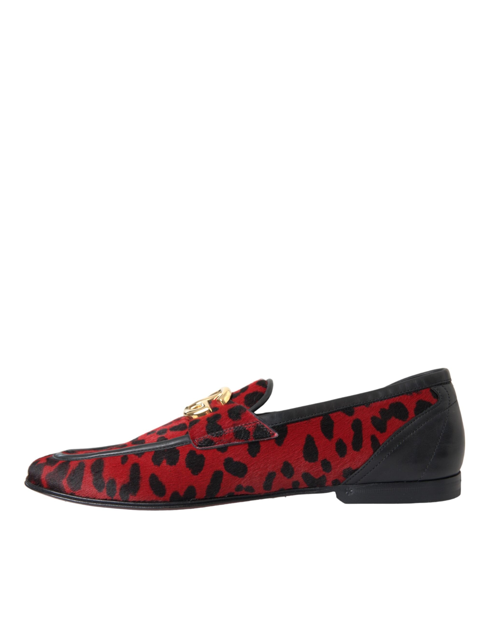 Red Black Leopard DG Loafers Formal Men Shoes - ventzia