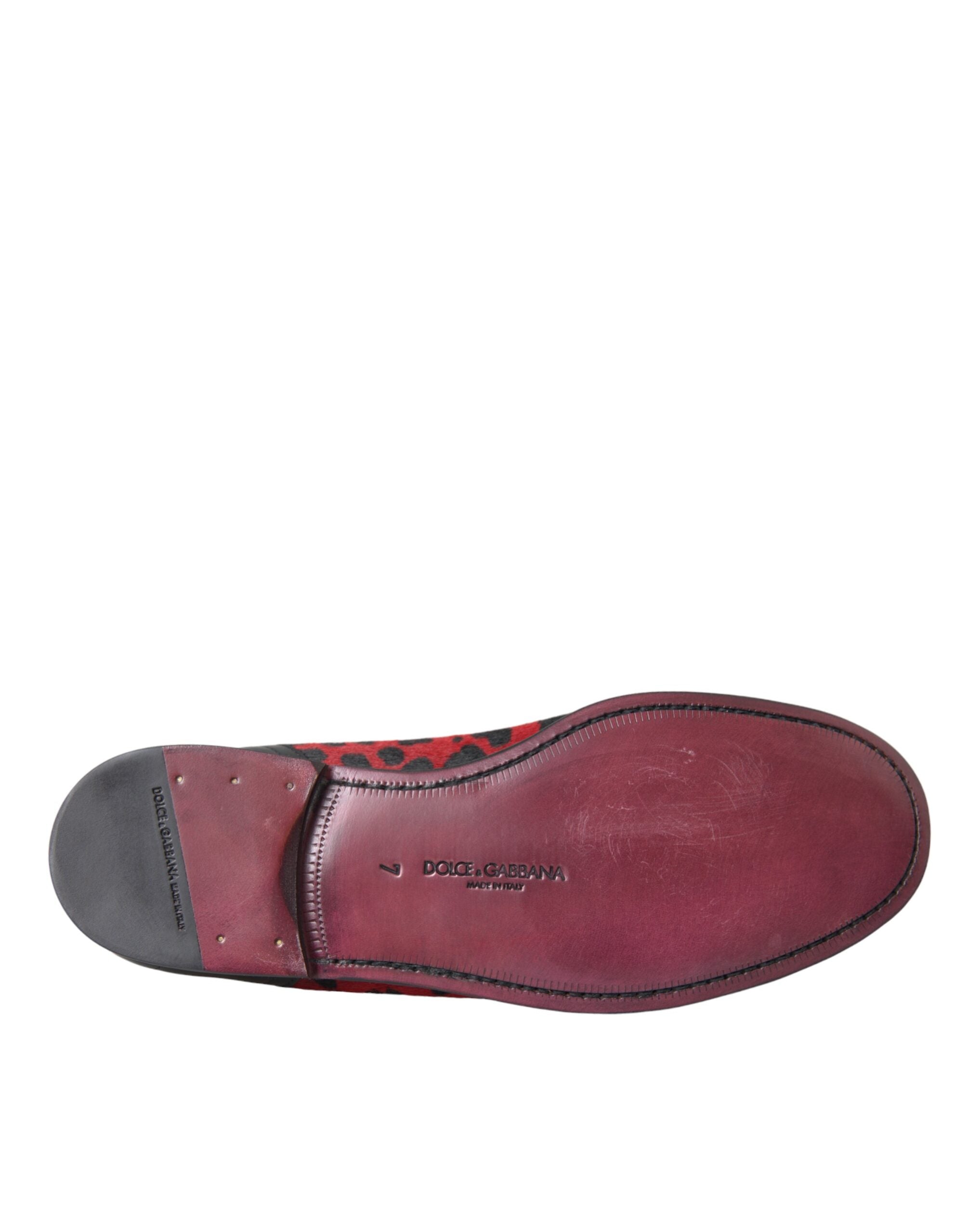Red Black Leopard DG Loafers Formal Men Shoes - ventzia