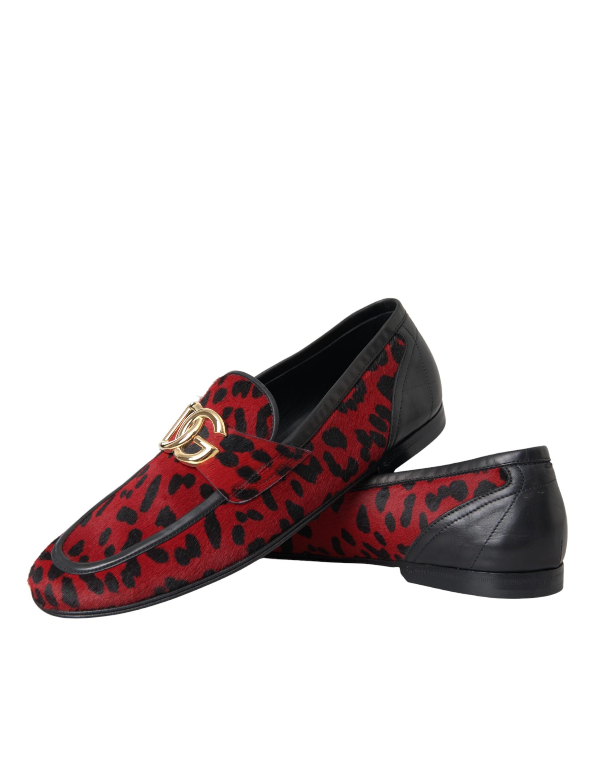 Red Black Leopard DG Loafers Formal Men Shoes - ventzia