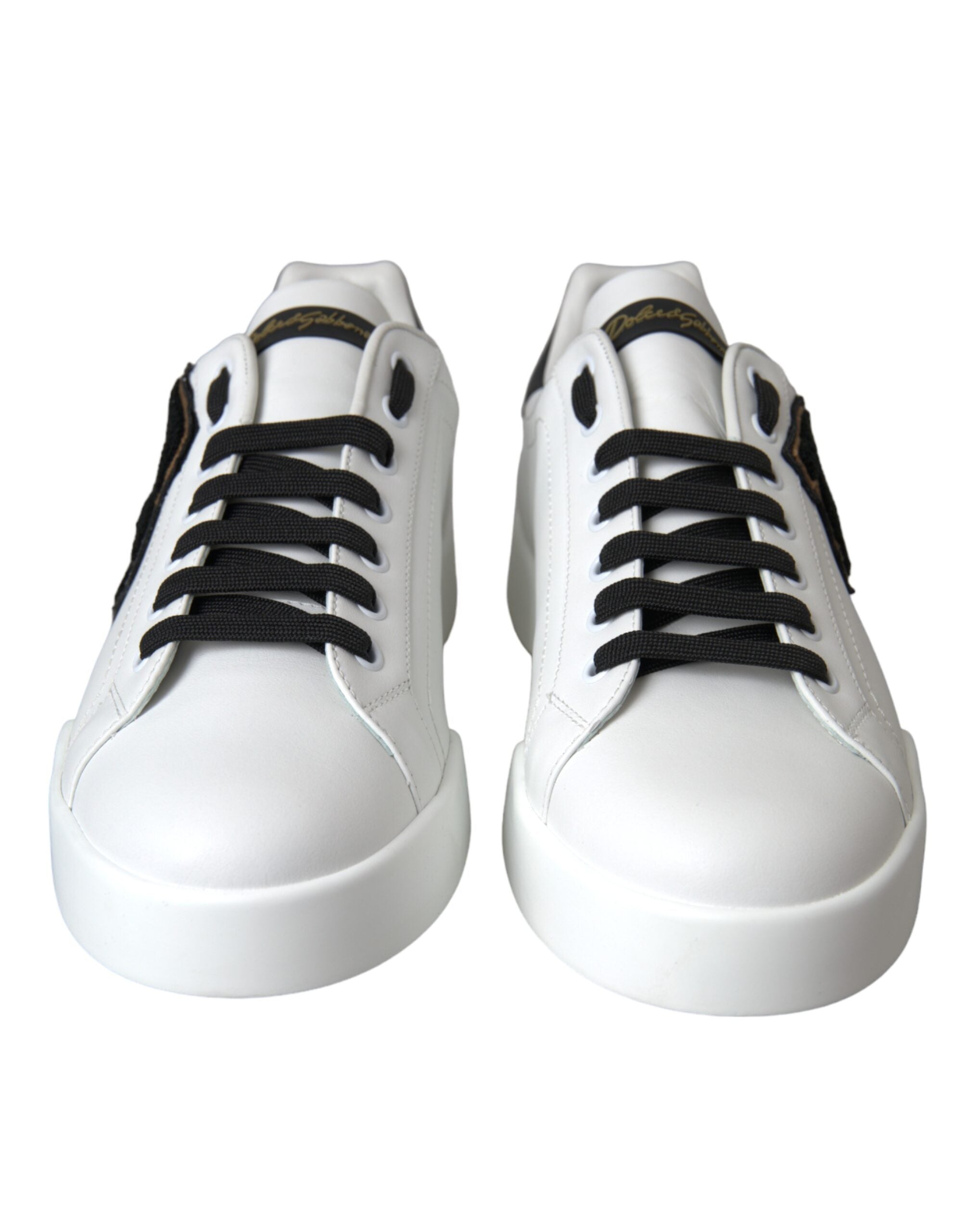 White Leather DG Logo Casual Low Top Sneakers Shoes - ventzia