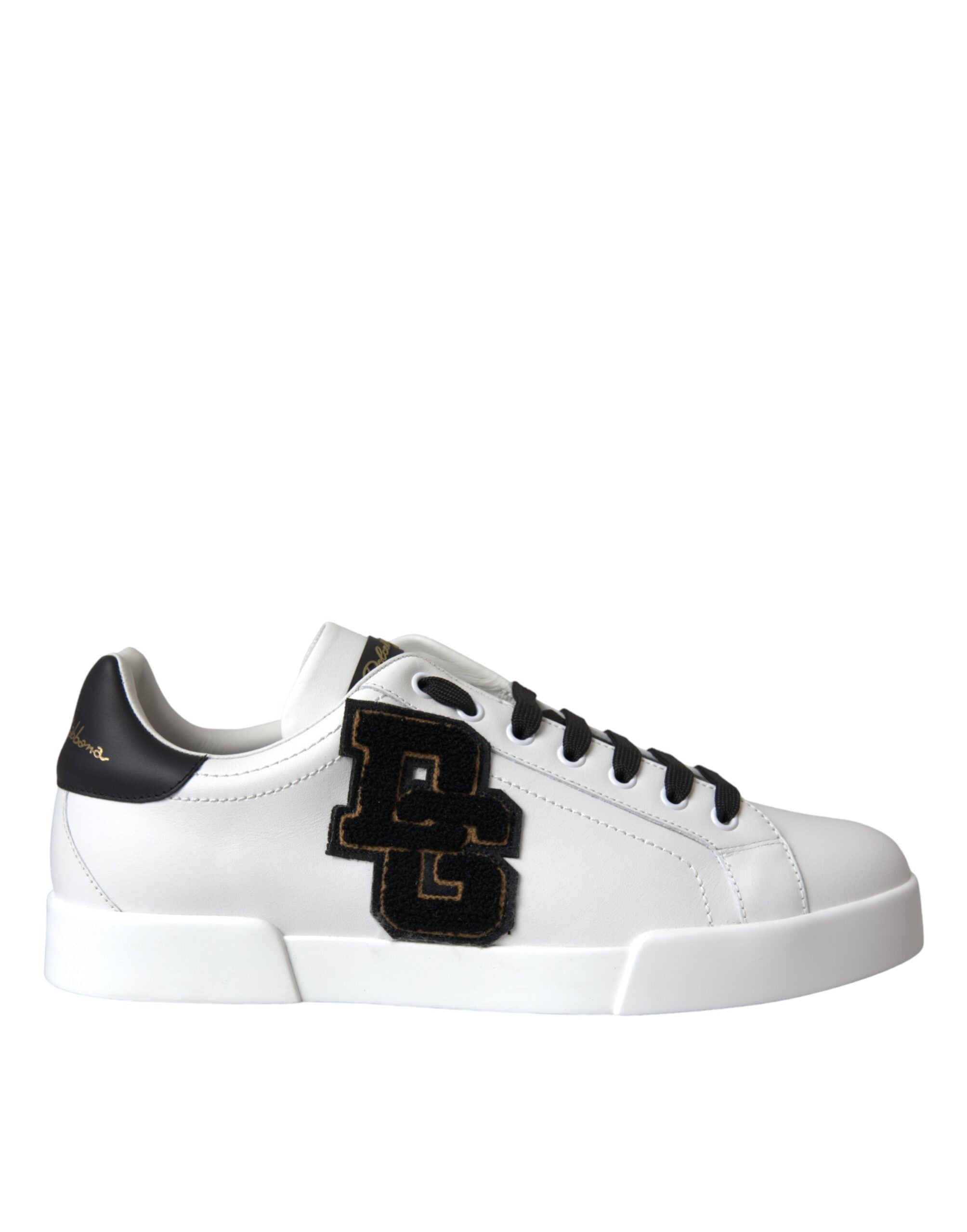 White Leather DG Logo Casual Low Top Sneakers Shoes - ventzia