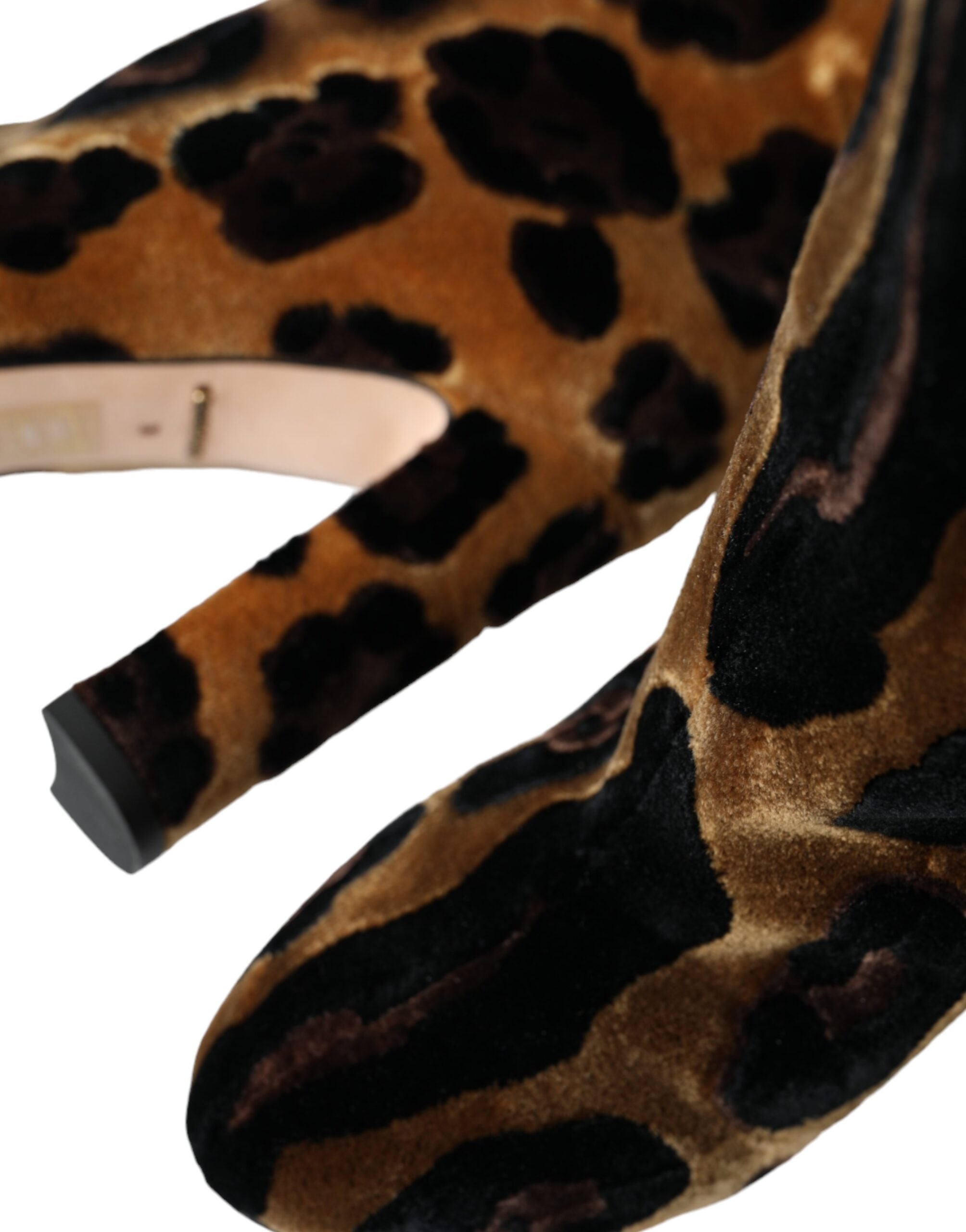 Brown Giraffe Velvet Leather Boots Shoes - ventzia