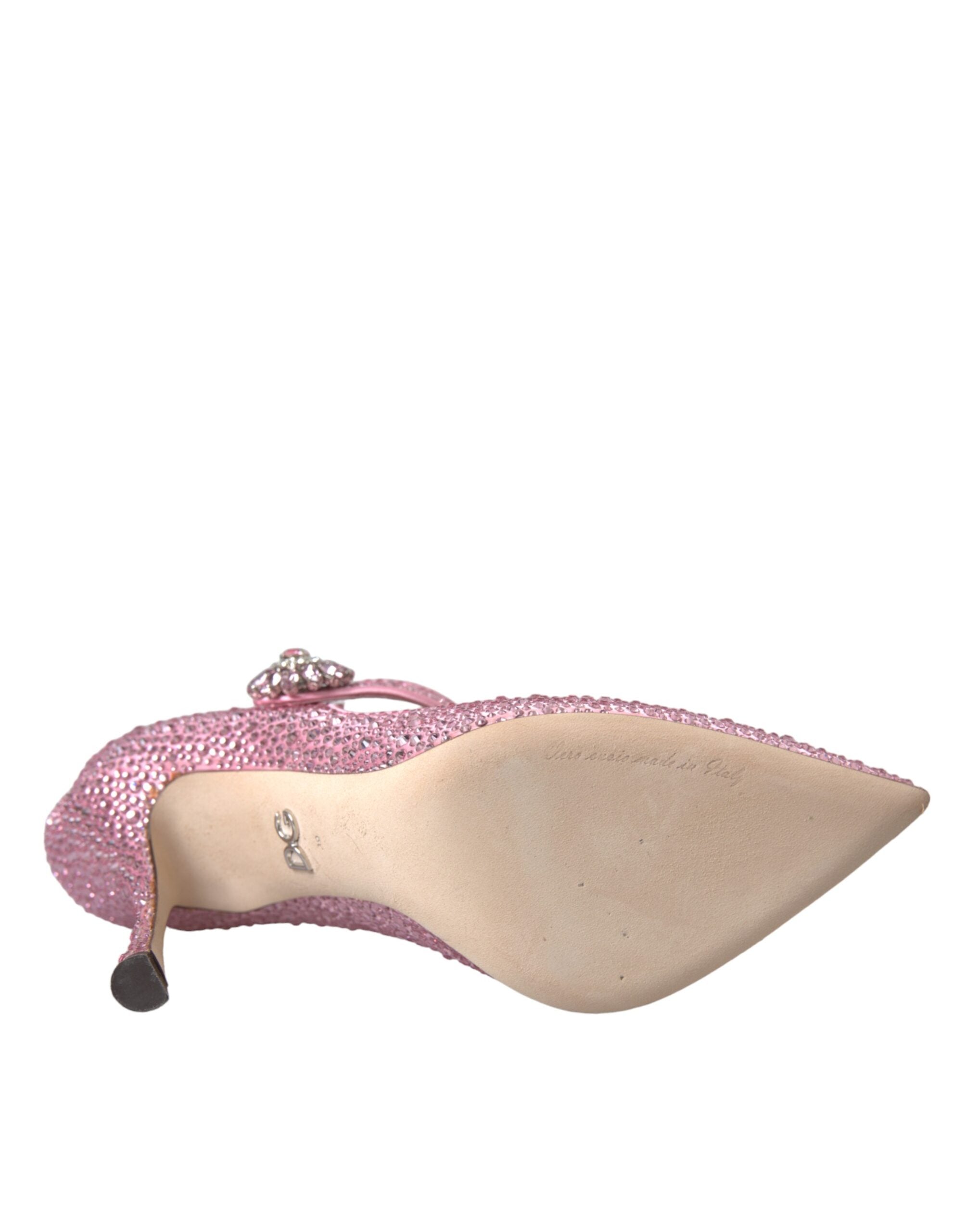Pink Strass Crystal Heels Pumps Shoes - ventzia