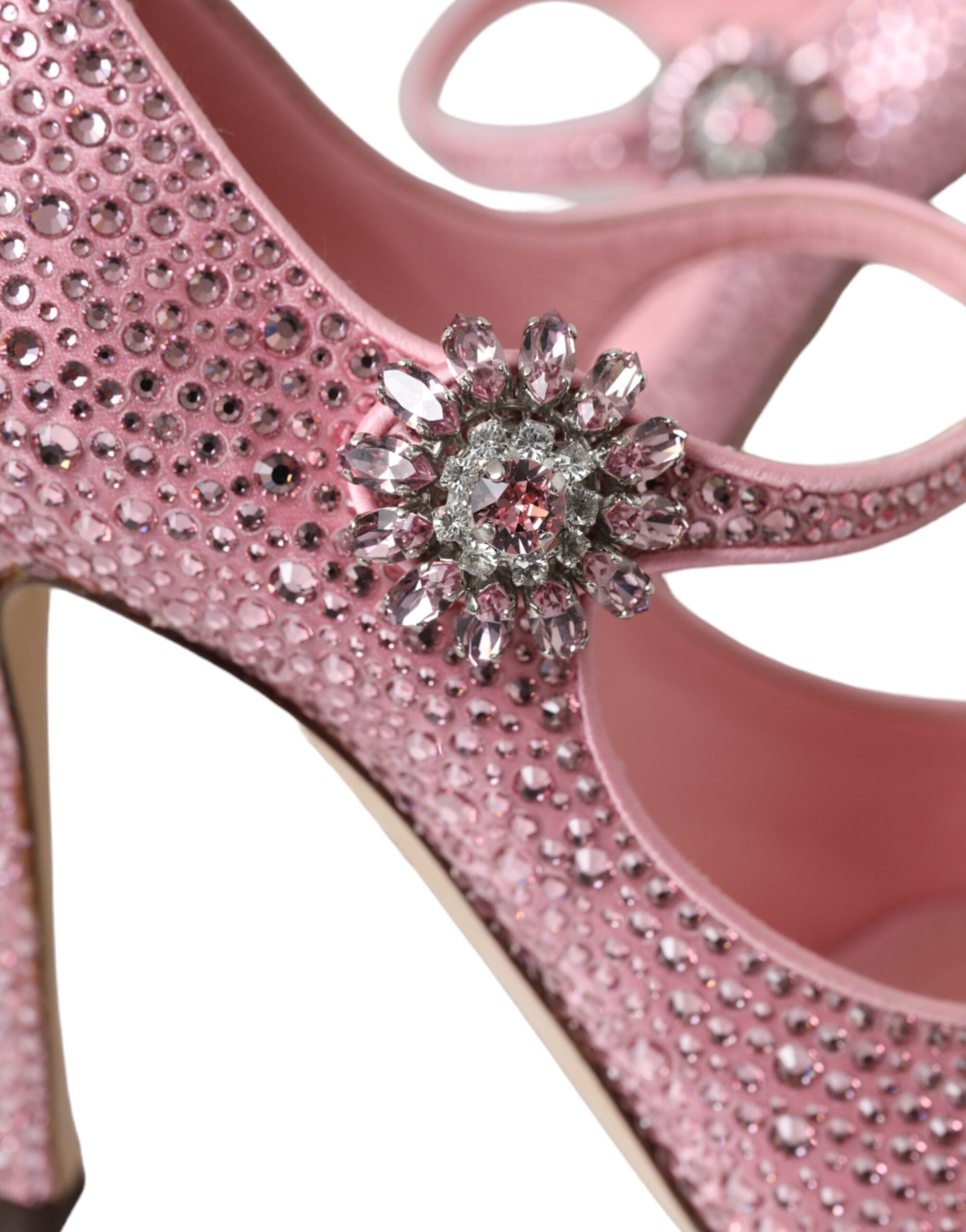 Pink Strass Crystal Heels Pumps Shoes - ventzia