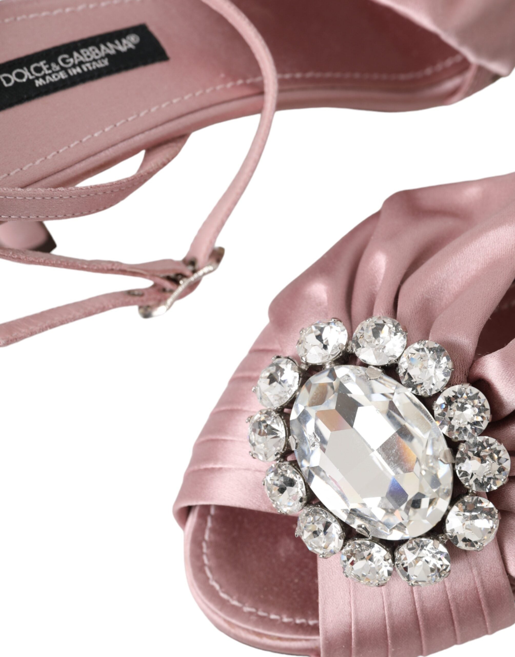 Pink Keira Crystal Heels Sandals Shoes - ventzia