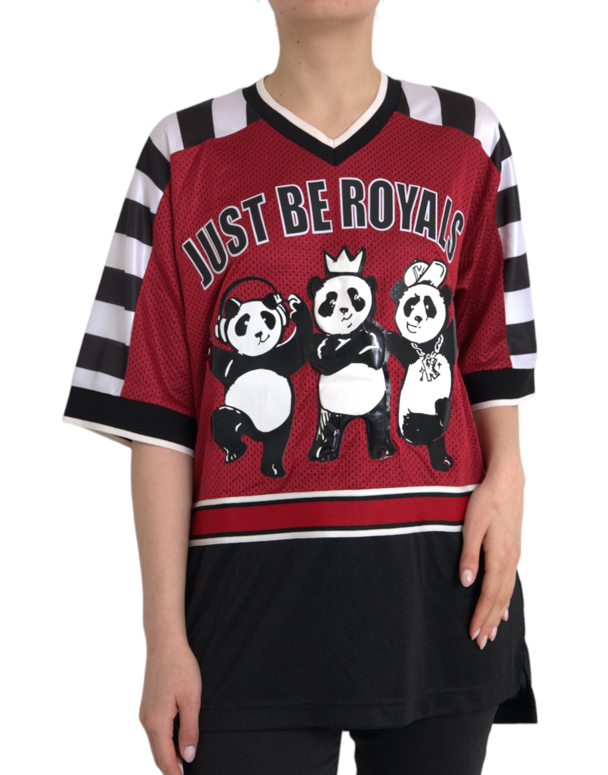 Multicolor Royals Panda Oversized T-shirt - ventzia