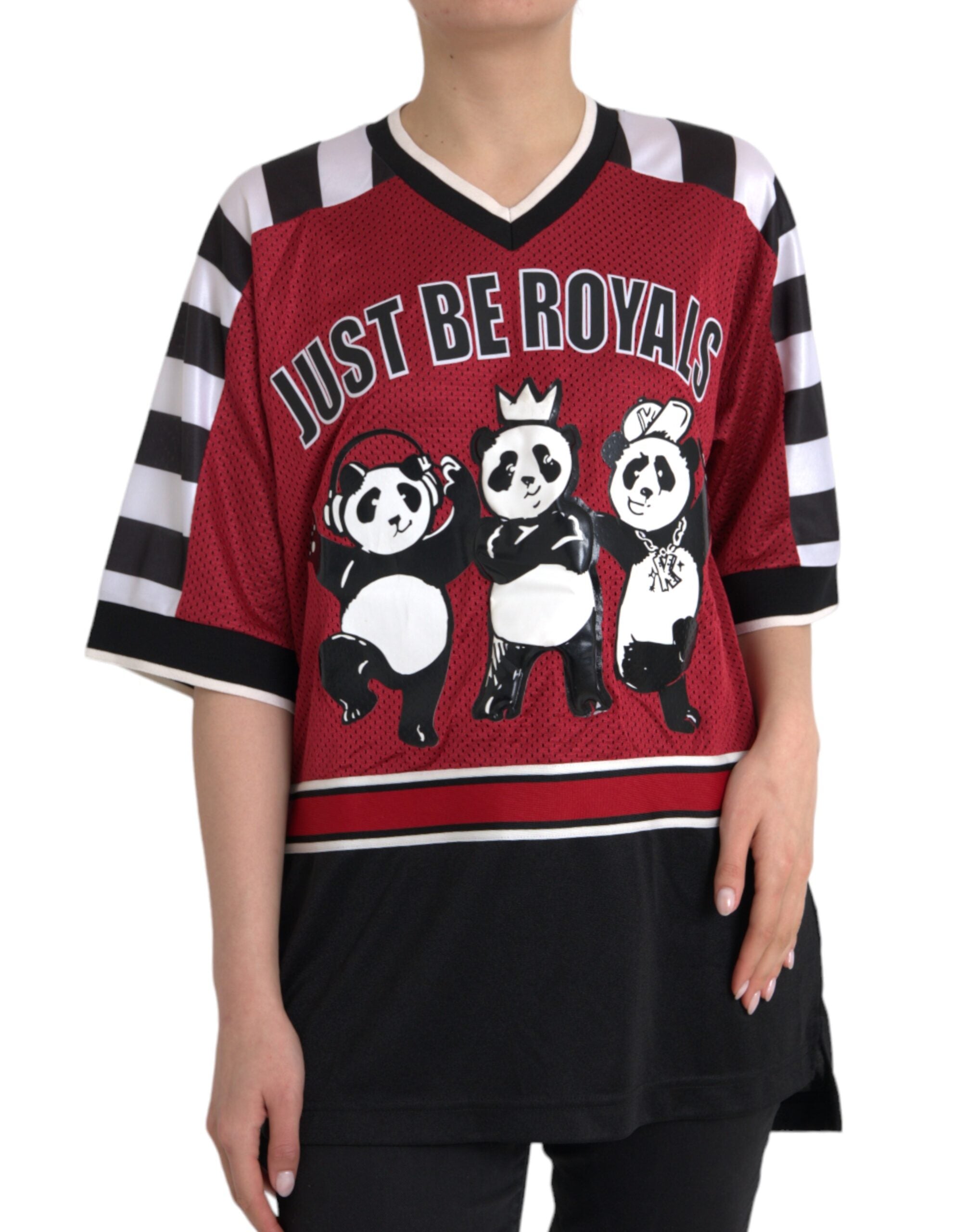 Multicolor Royals Panda Oversized T-shirt - ventzia