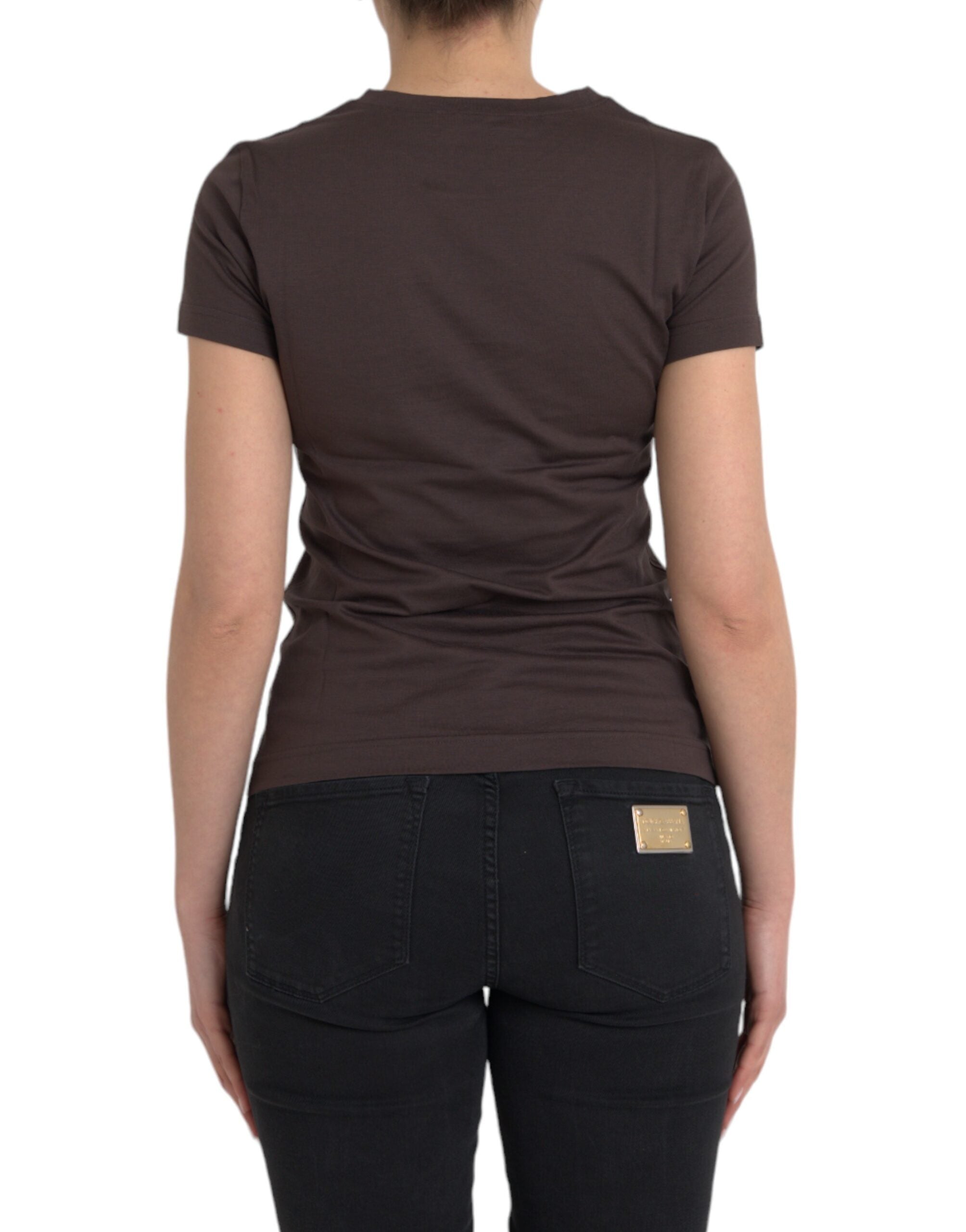 Brown Crewneck 2017 Motive Print T-shirt - ventzia