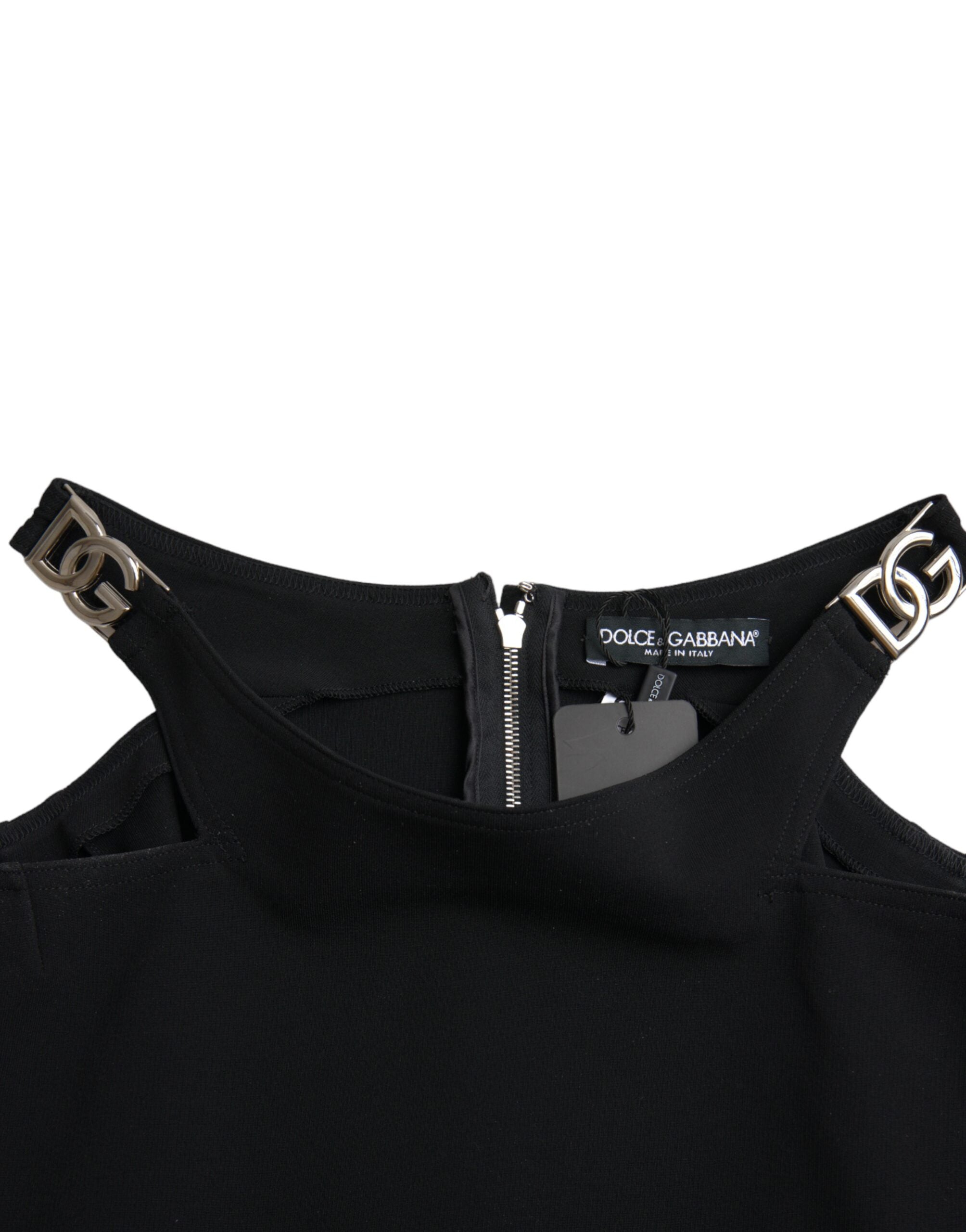 Black Sleeveless Round Neck Cropped Tank Top - ventzia
