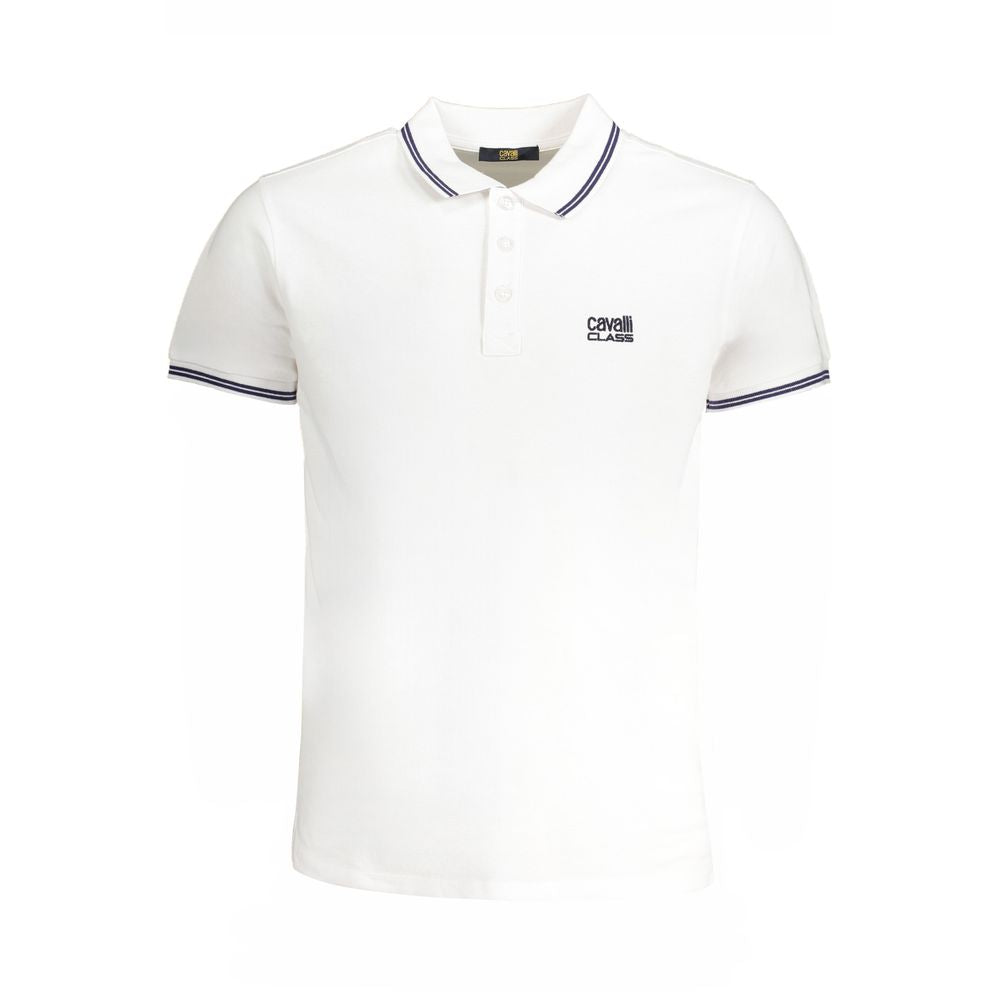 White Cotton Polo Shirt - ventzia