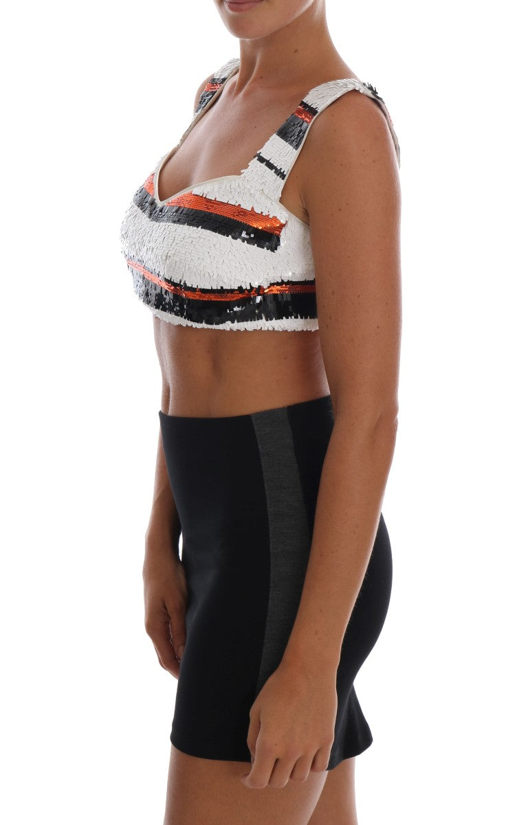 Sequined Bustier Top in Vibrant Tones - ventzia