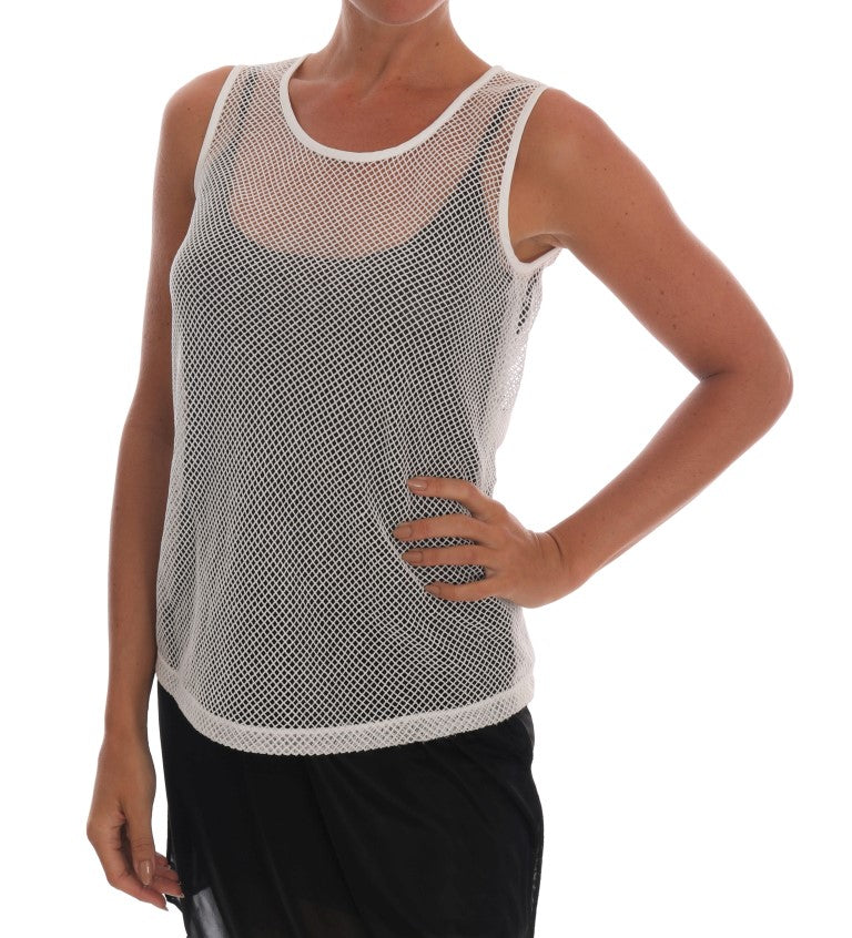Sleeveless Transparent Net Tank Top - ventzia