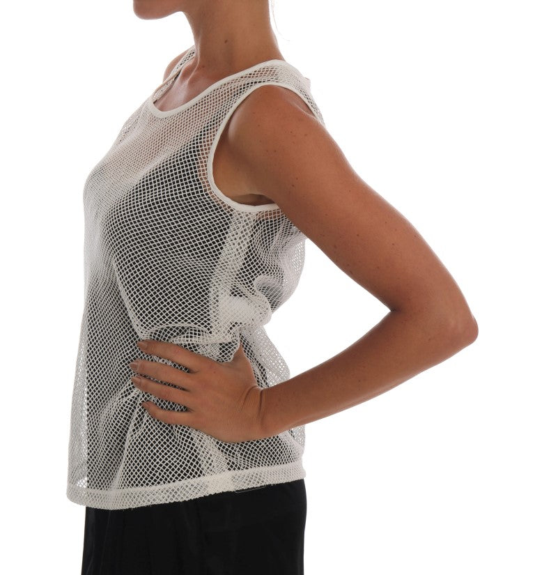Sleeveless Transparent Net Tank Top - ventzia