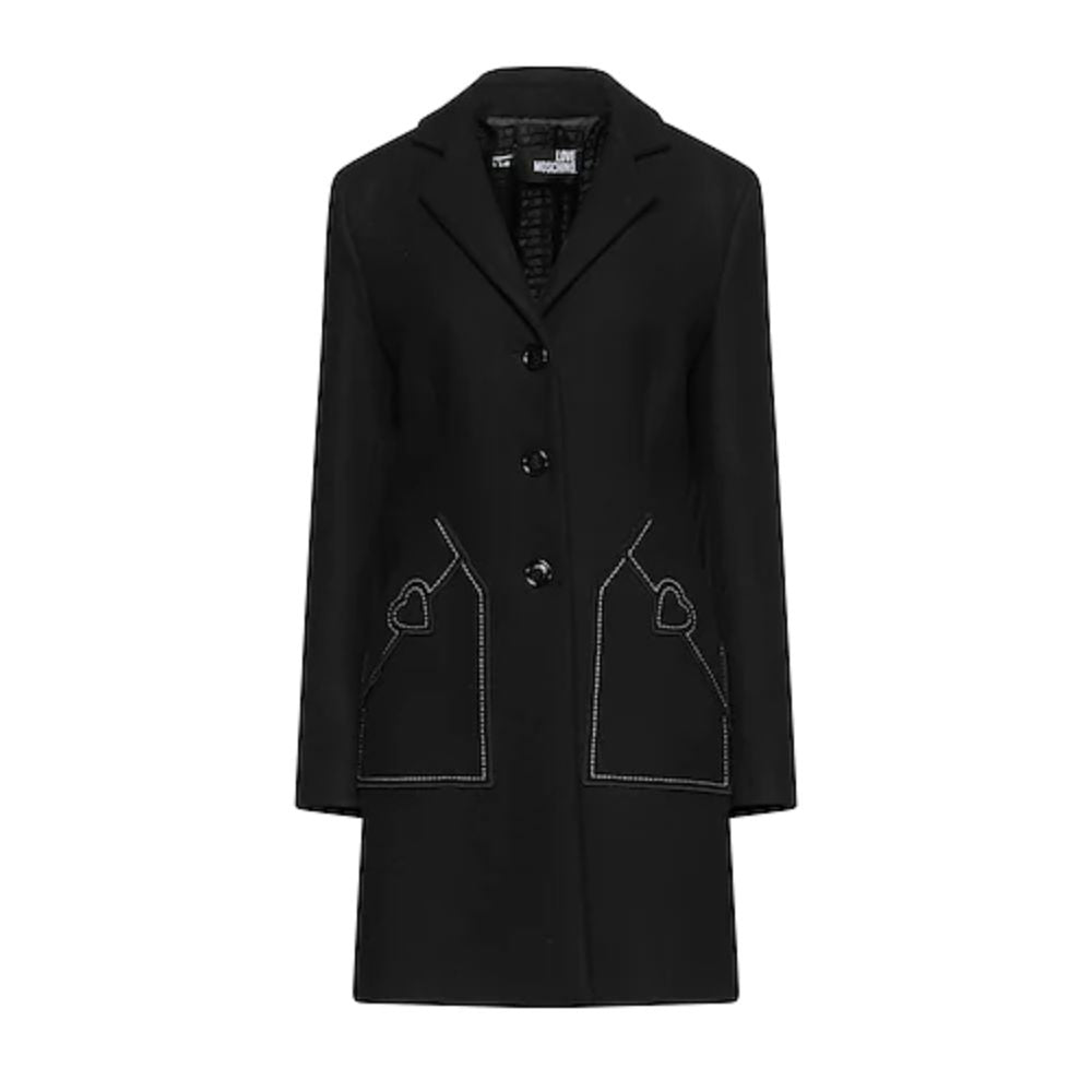 Black Wool Women Coat - ventzia