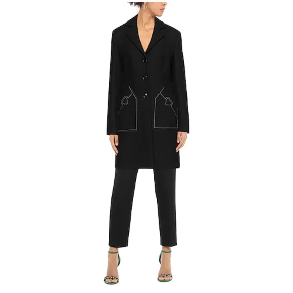Black Wool Women Coat - ventzia