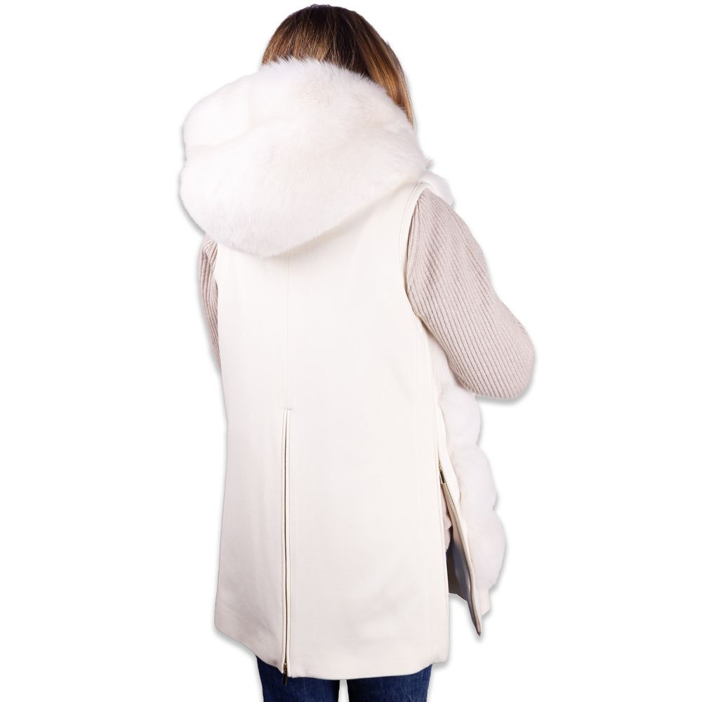 White Wool Women Coat - ventzia