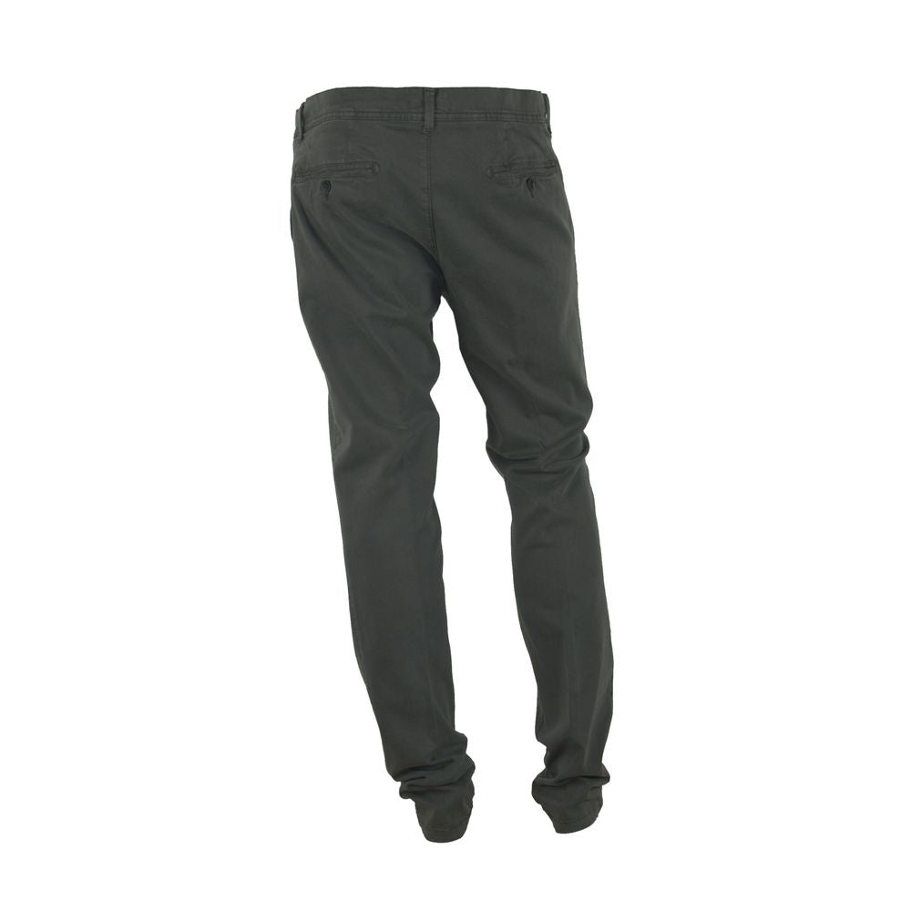 Elegant Gray Italian Cotton Trousers - ventzia