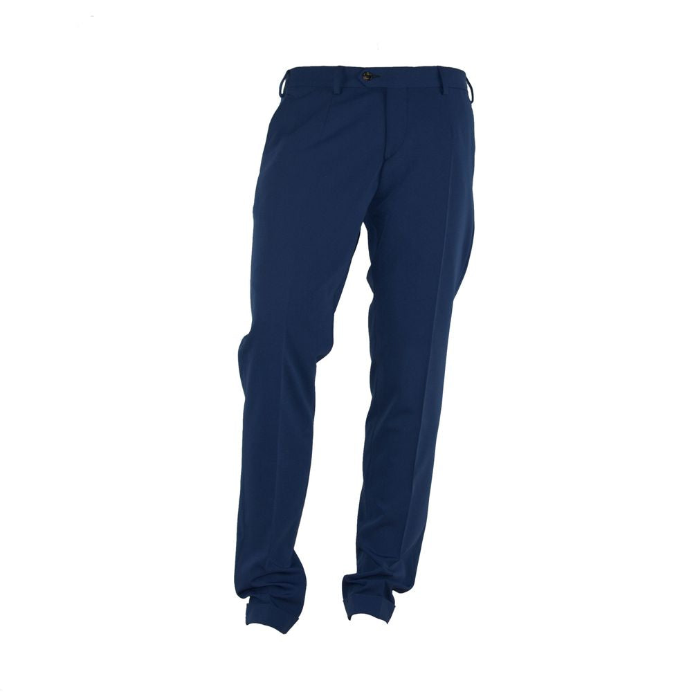 Elegant Blue Trousers for Sophisticated Men - ventzia