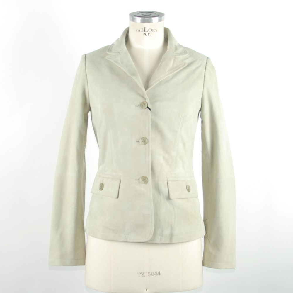 White Leather Women Jacket - ventzia
