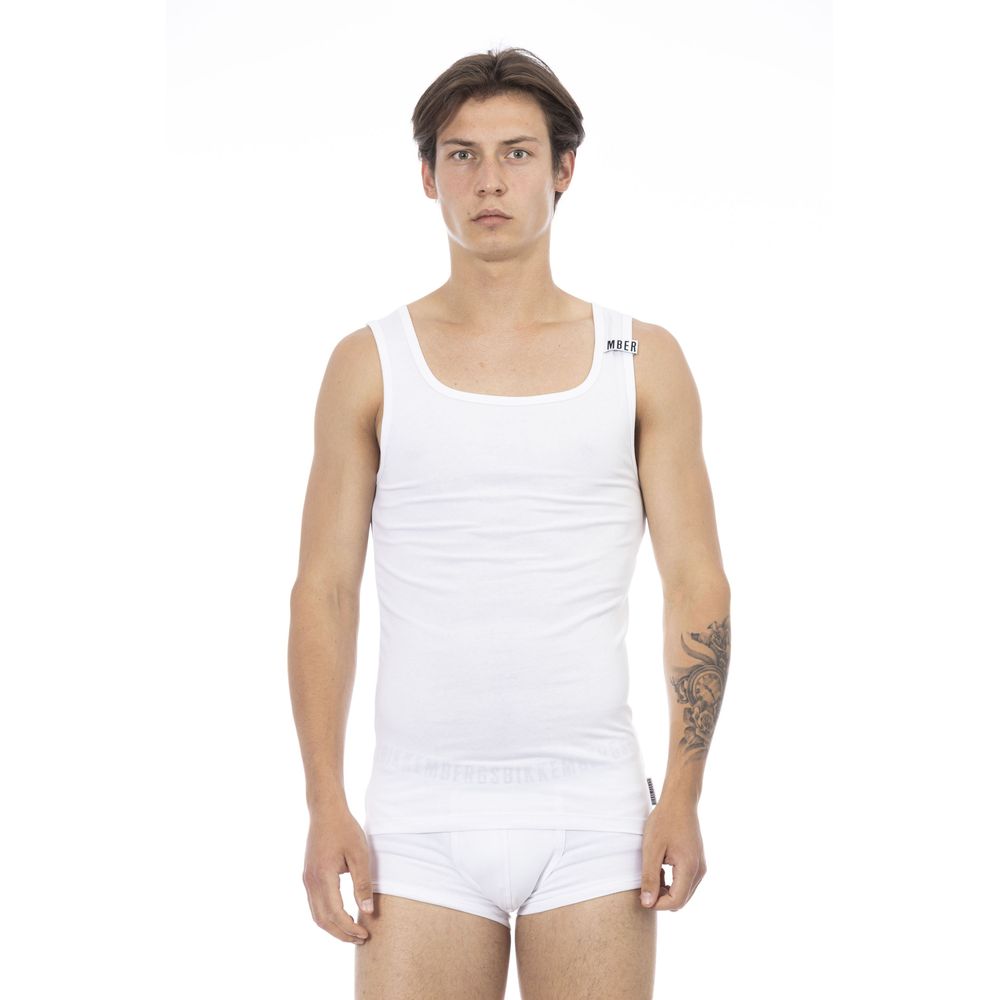 White Cotton Men's Tank Top - ventzia