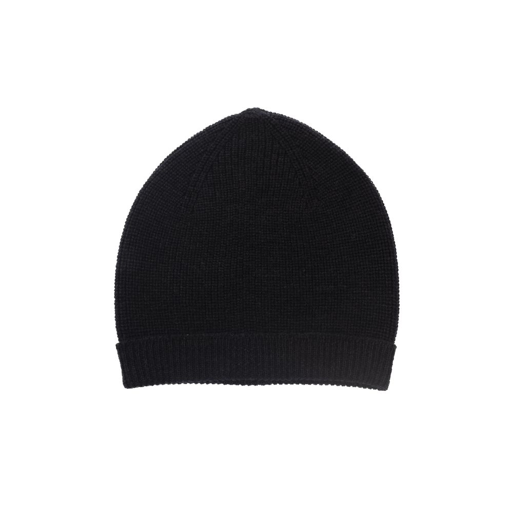 Black Merino Wool Men Hat - ventzia