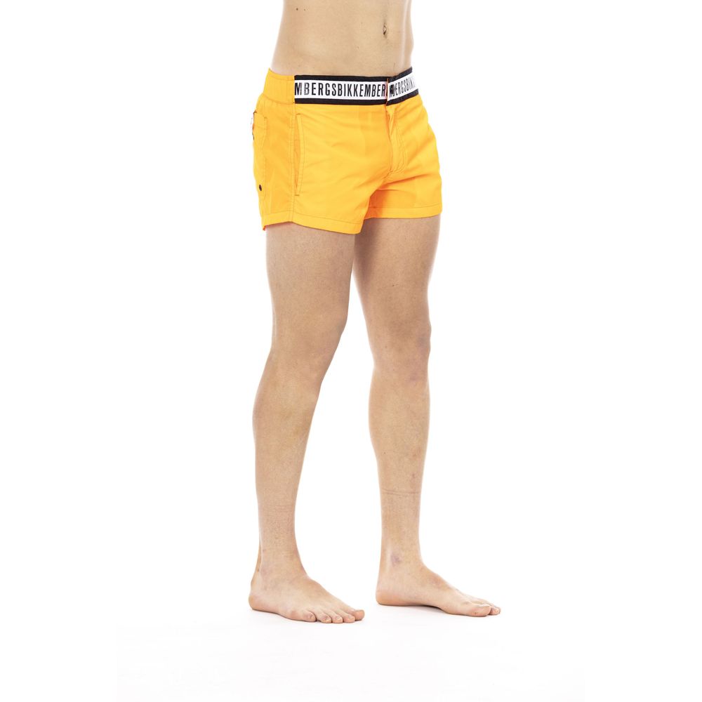 Orange Polyamide Men Swim Short - ventzia