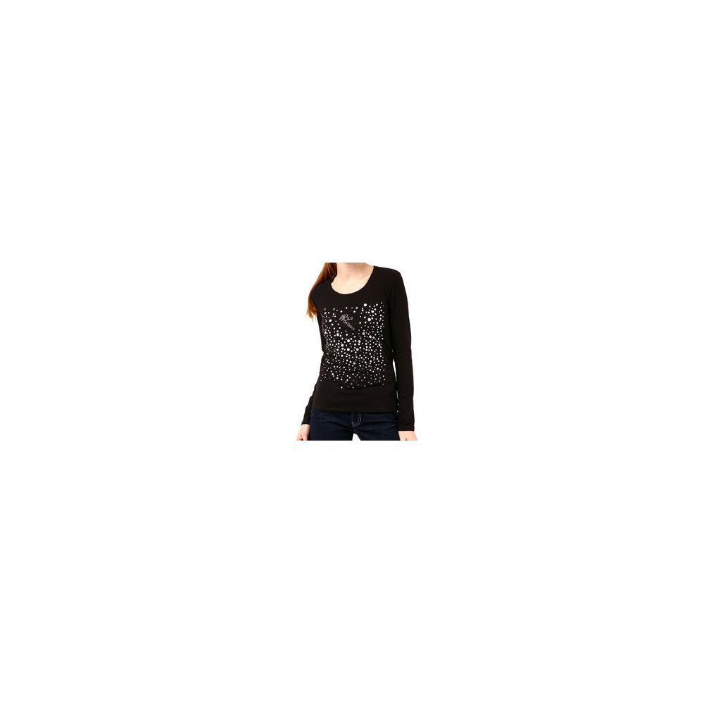 Black Cotton Women T-Shirt - ventzia