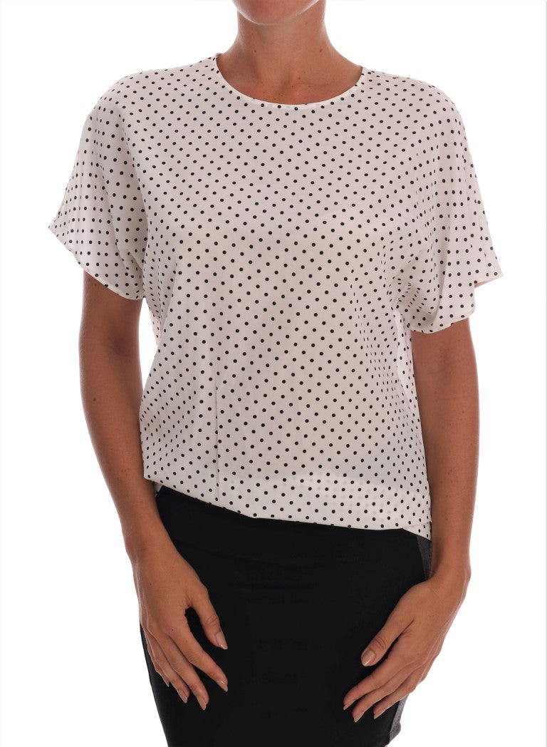 Chic Polka Dot Silk Blouse - ventzia